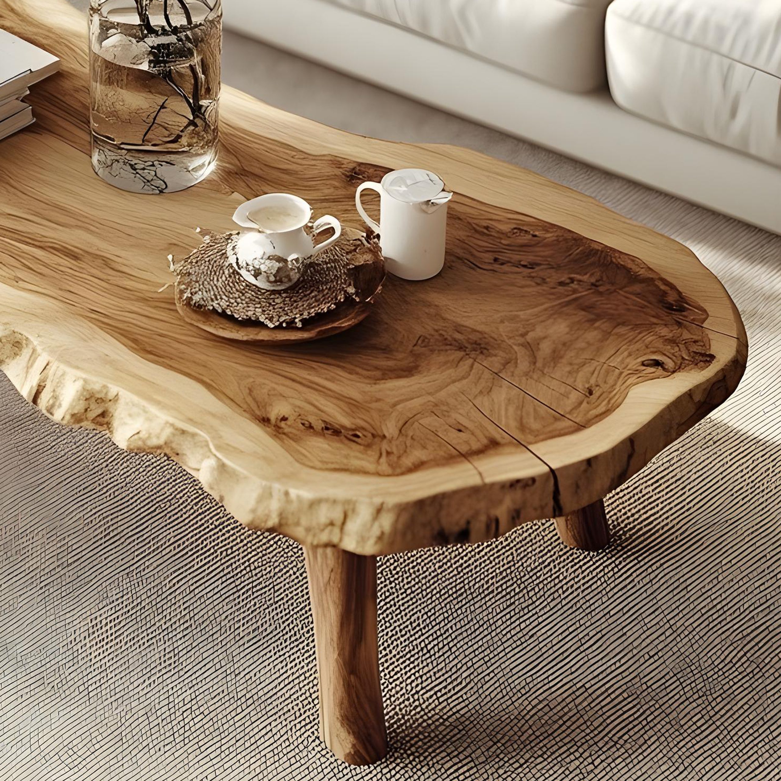 Vintage Inspired Natural Wood Coffee Table For Relaxing Living Room SILDTCF127