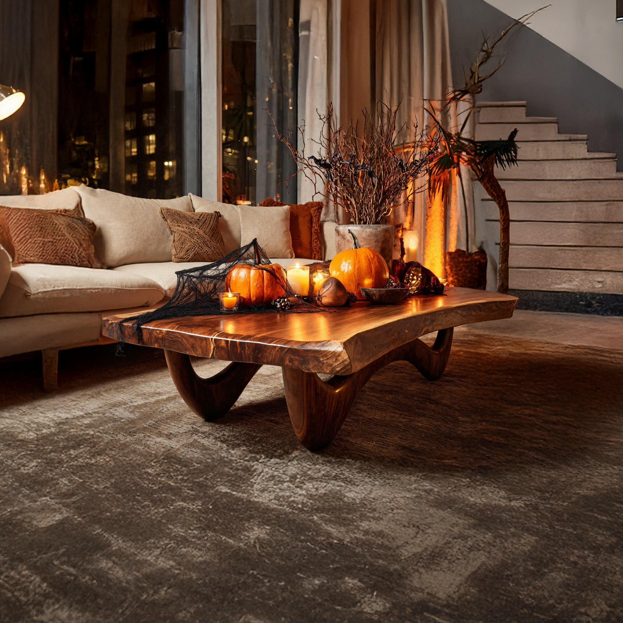 Modern Wooden Live Edge Coffee Table Furniture Decor Haunted Vibes SILDTTNHCF009