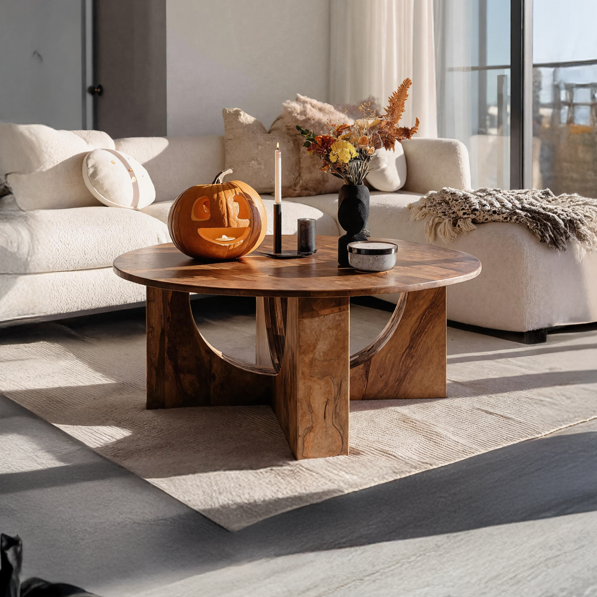 Mid Century Solid Wood Coffee Table Furniture Decor Spooky Livingroom SILDTTNHCF035