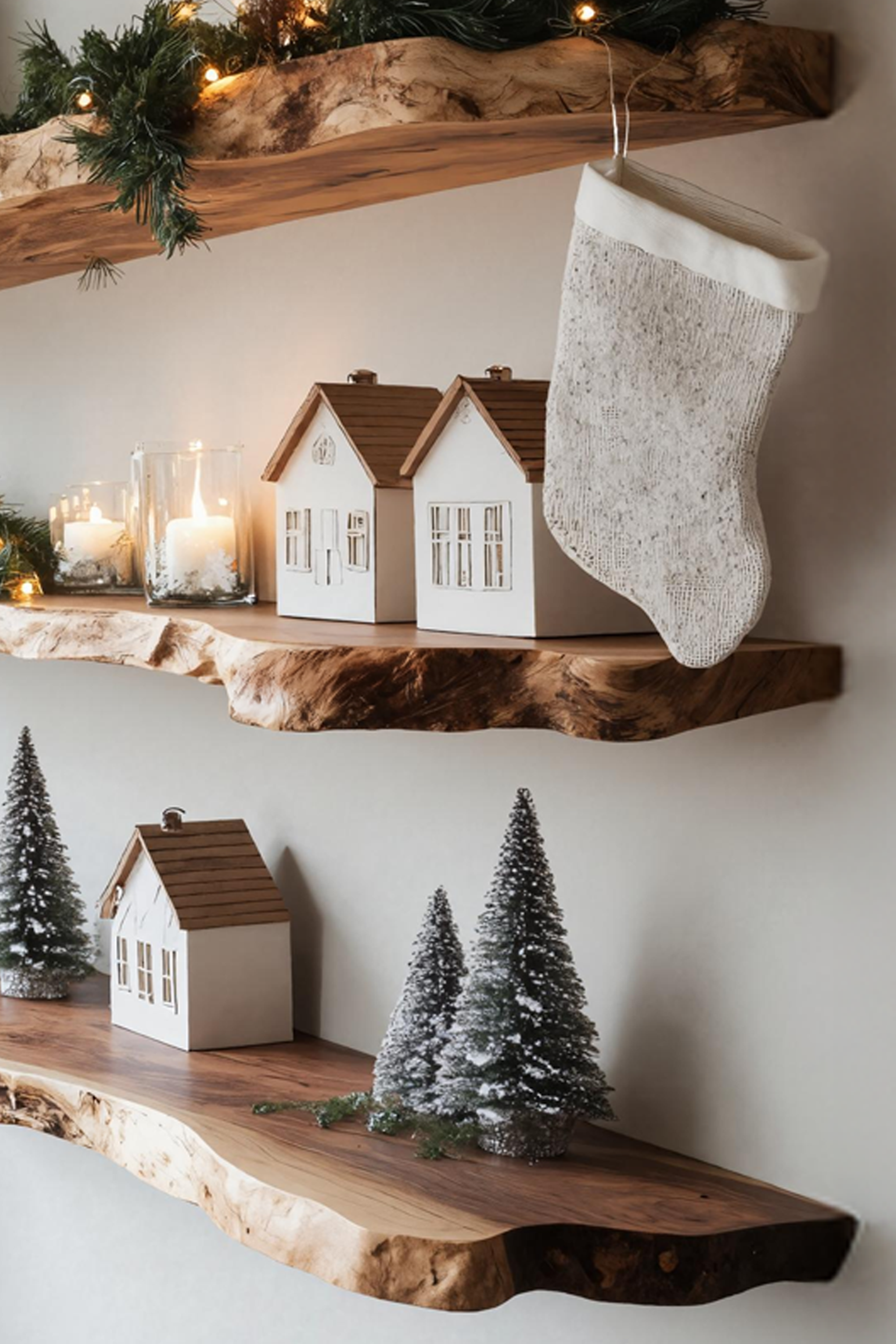 Farmhouse Solid Wood Floating Shelf For Cozy Xmas Bedroom Decor SILDTTNCFL010