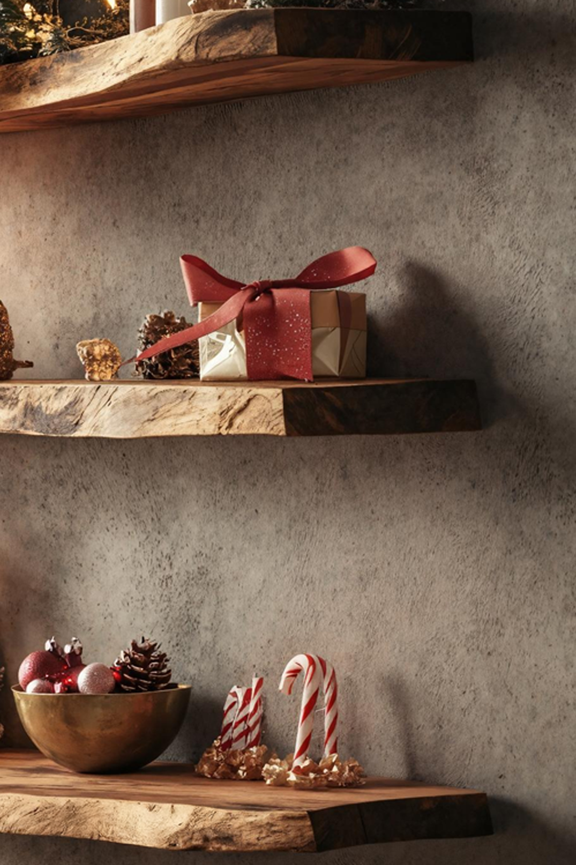 Farmhouse Wooden Floating Shelf For Christmas Entryway Living Room SILDTTNCFL046