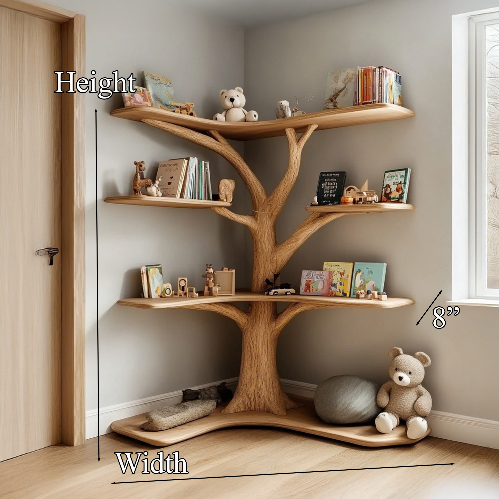 Kids Custom Tree Bookcase Decor Home Birthday Gift SINLTB157