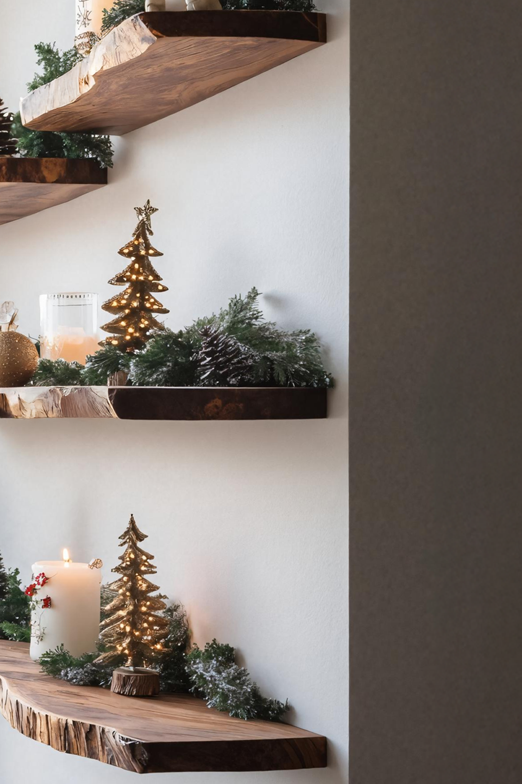 Modern Live Edge Floating Shelf For Festive Xmas Bedroom Decoration SILDTTNCFL048