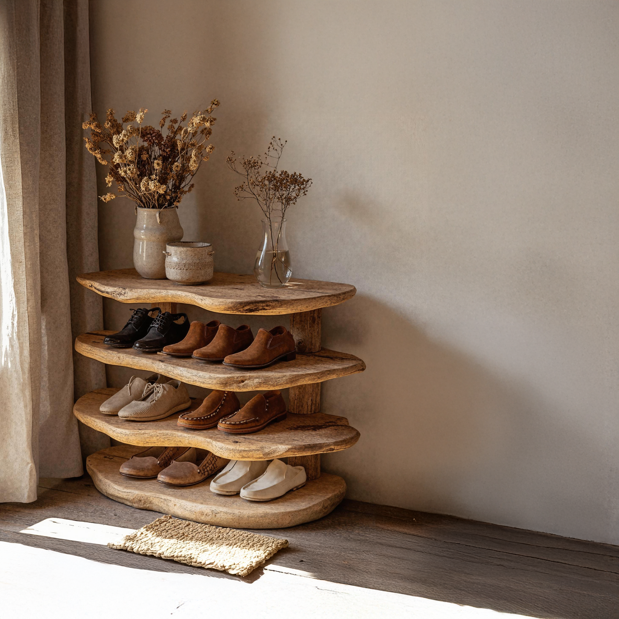 Traditional Wooden Shoe Bench For Home & Office SILDTSHB017