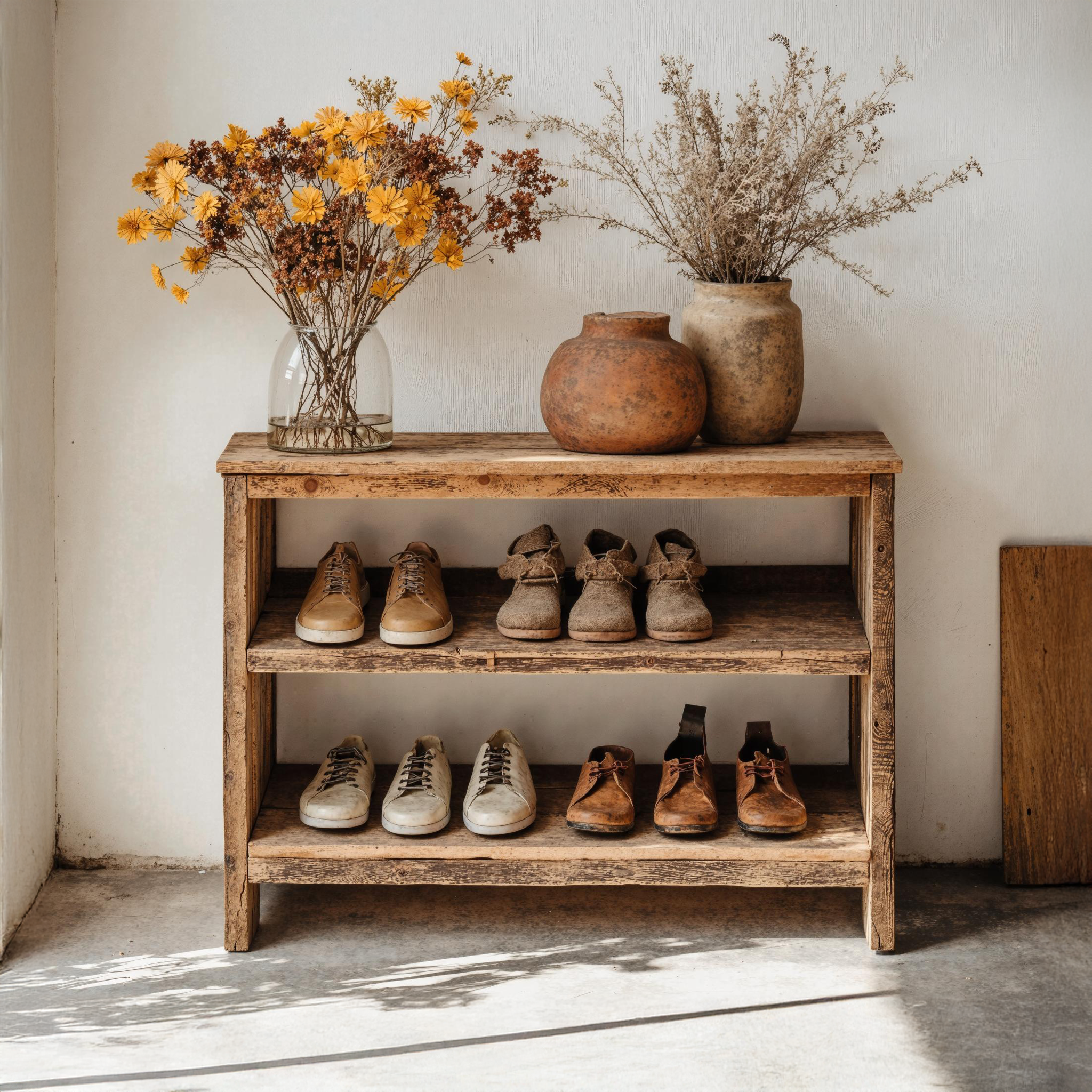 Vintage Wood Shoe Shelves For Elegant Hallways SILDTSHB013