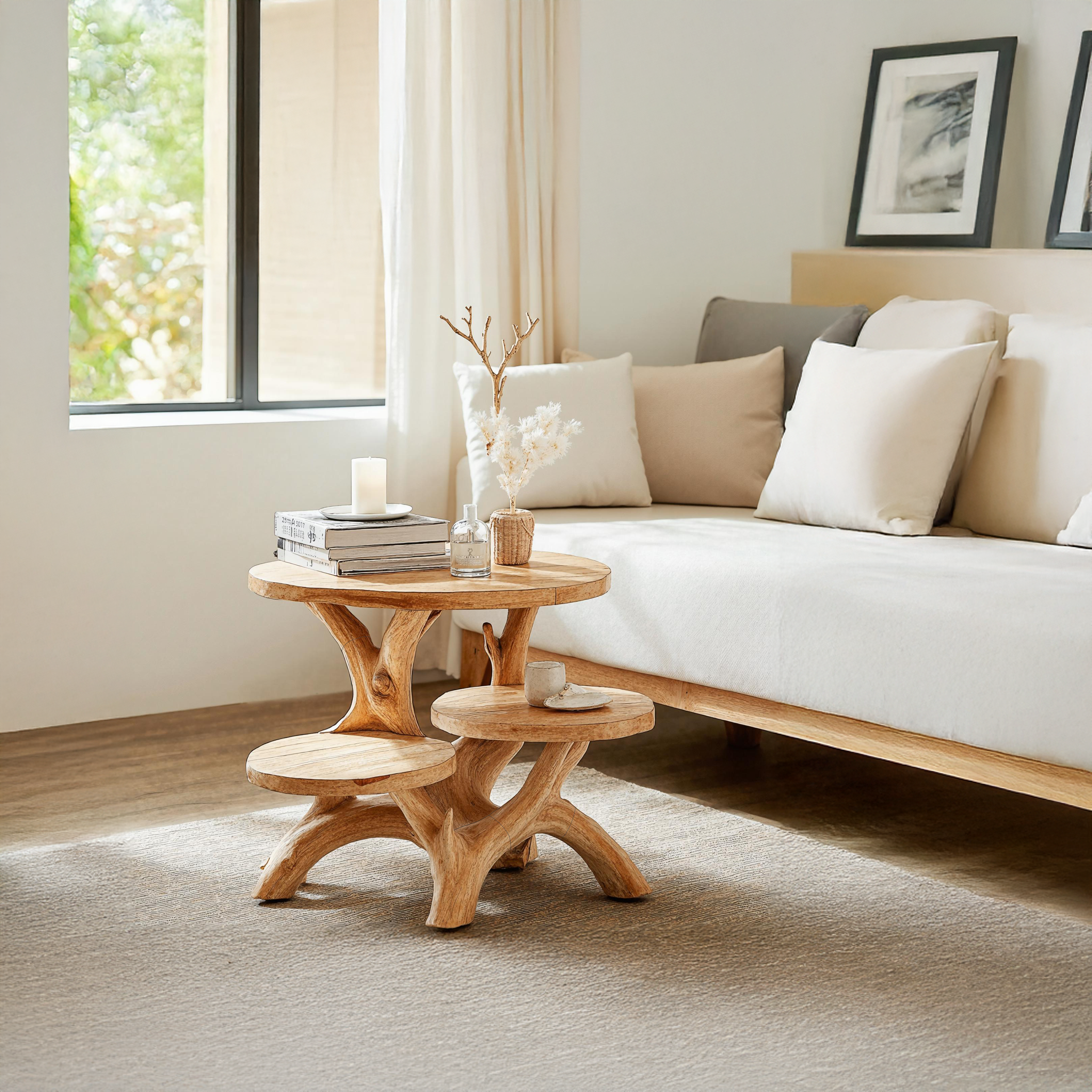 Rustic Live Edge End Table Farmhouse Entryway SILDTTNEN020
