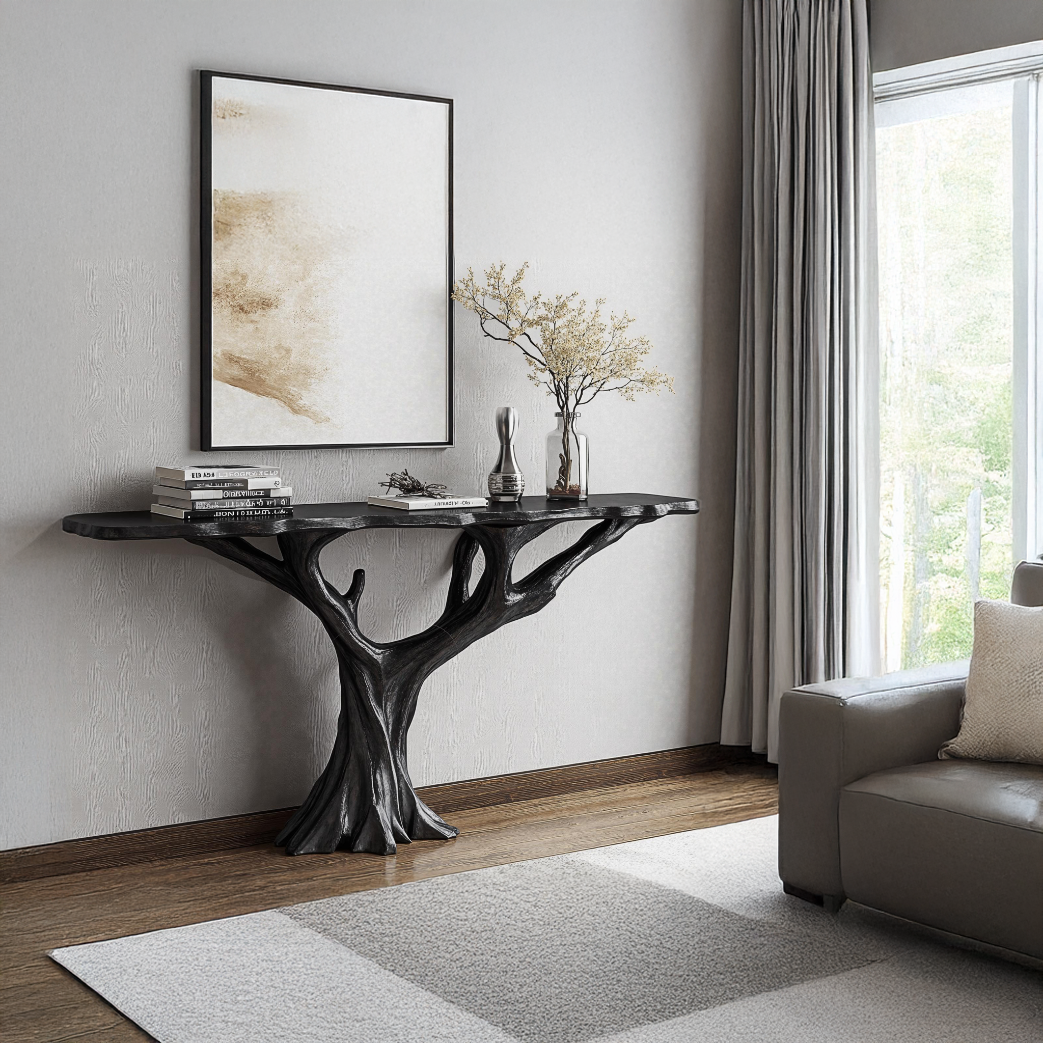 Functional Black Wood Console Table For Organizing Your Entryway Essentials SILDTCS191