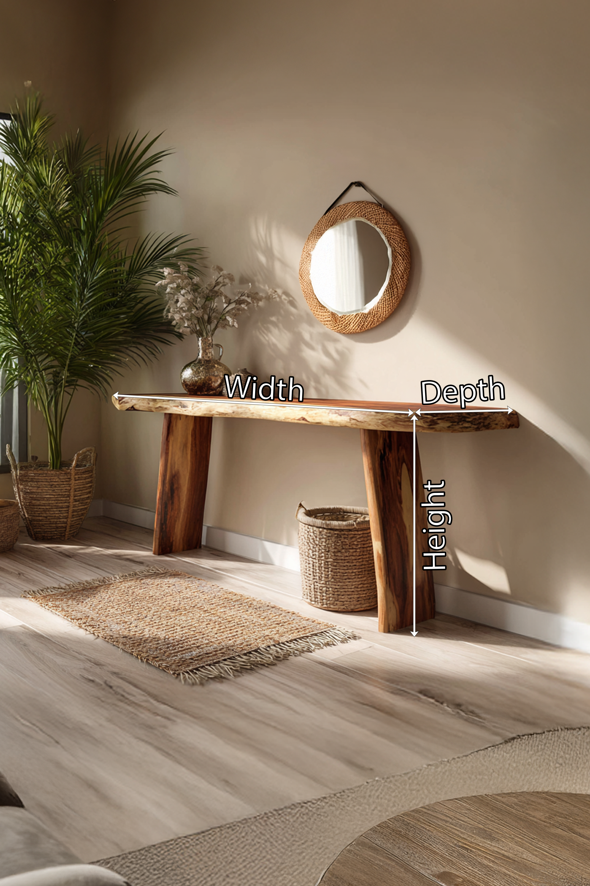 Handcrafted Live Edge Entryway Table For Bedroom Furniture Style SILDTTRCS030