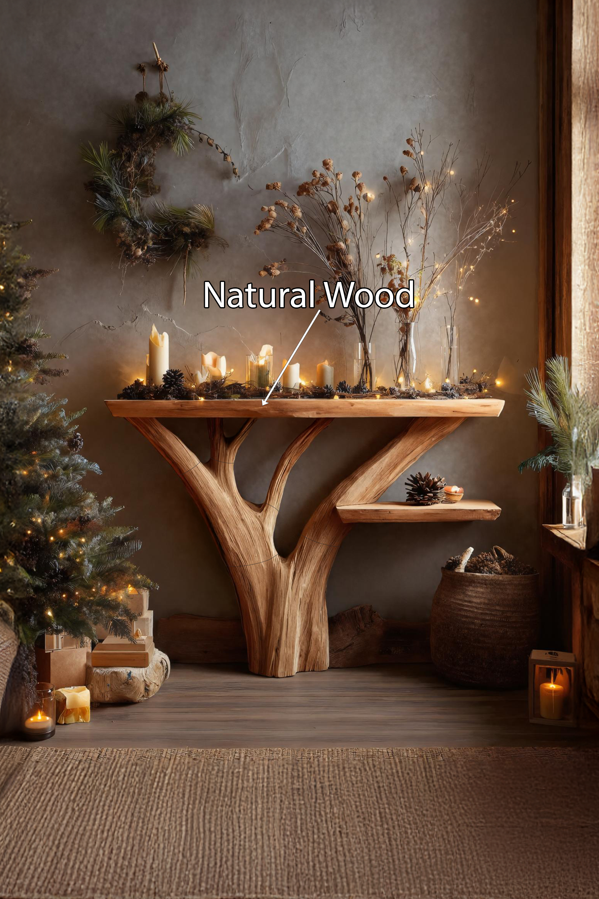 Modern Solid Wood Console Table For Christmas Entryway Decor SILDTTNCSC002