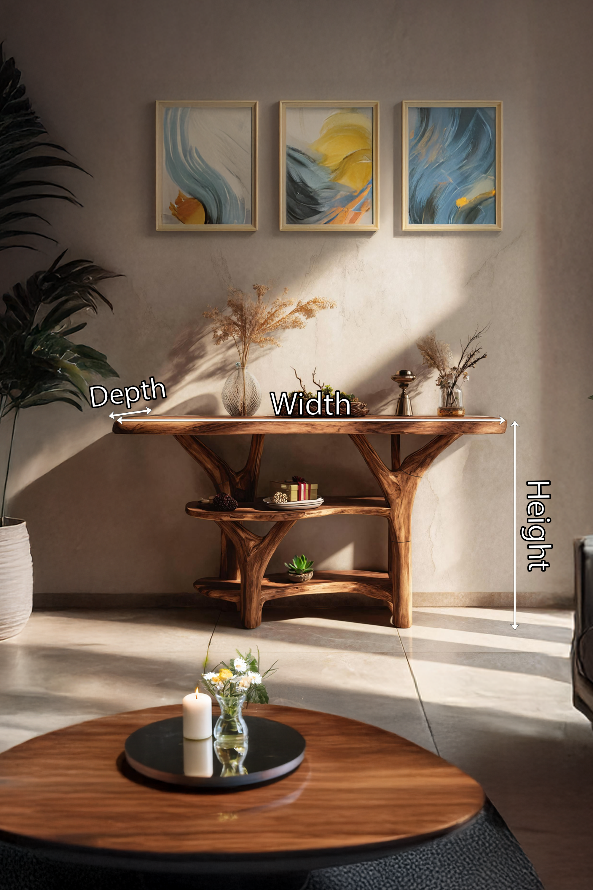 Mid Century Solid Wood Console Table For Bedroom Furniture Accent SILDTTRCS032