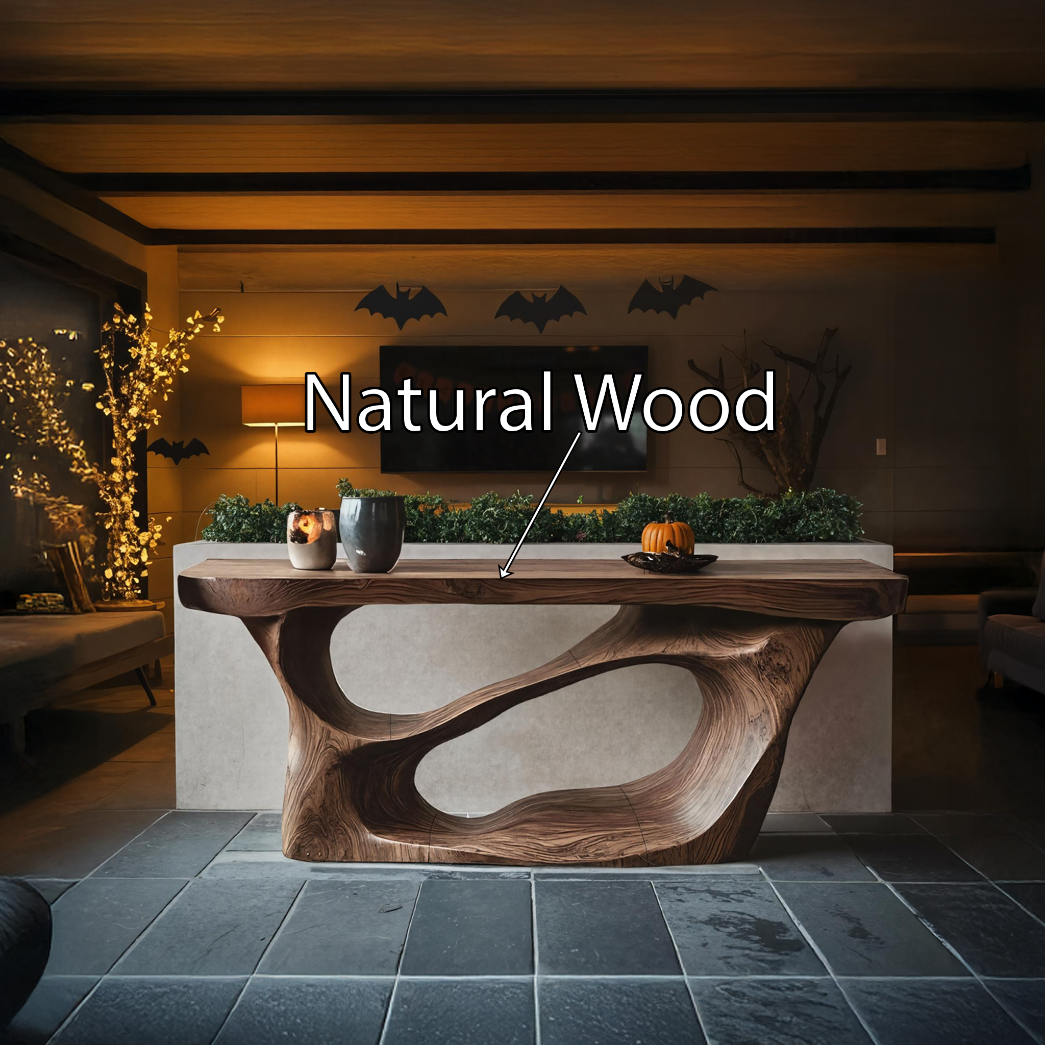 Handcrafted Live Edge Entryway Table For Furniture Decor Halloween Ideas SILDTTRHCS003