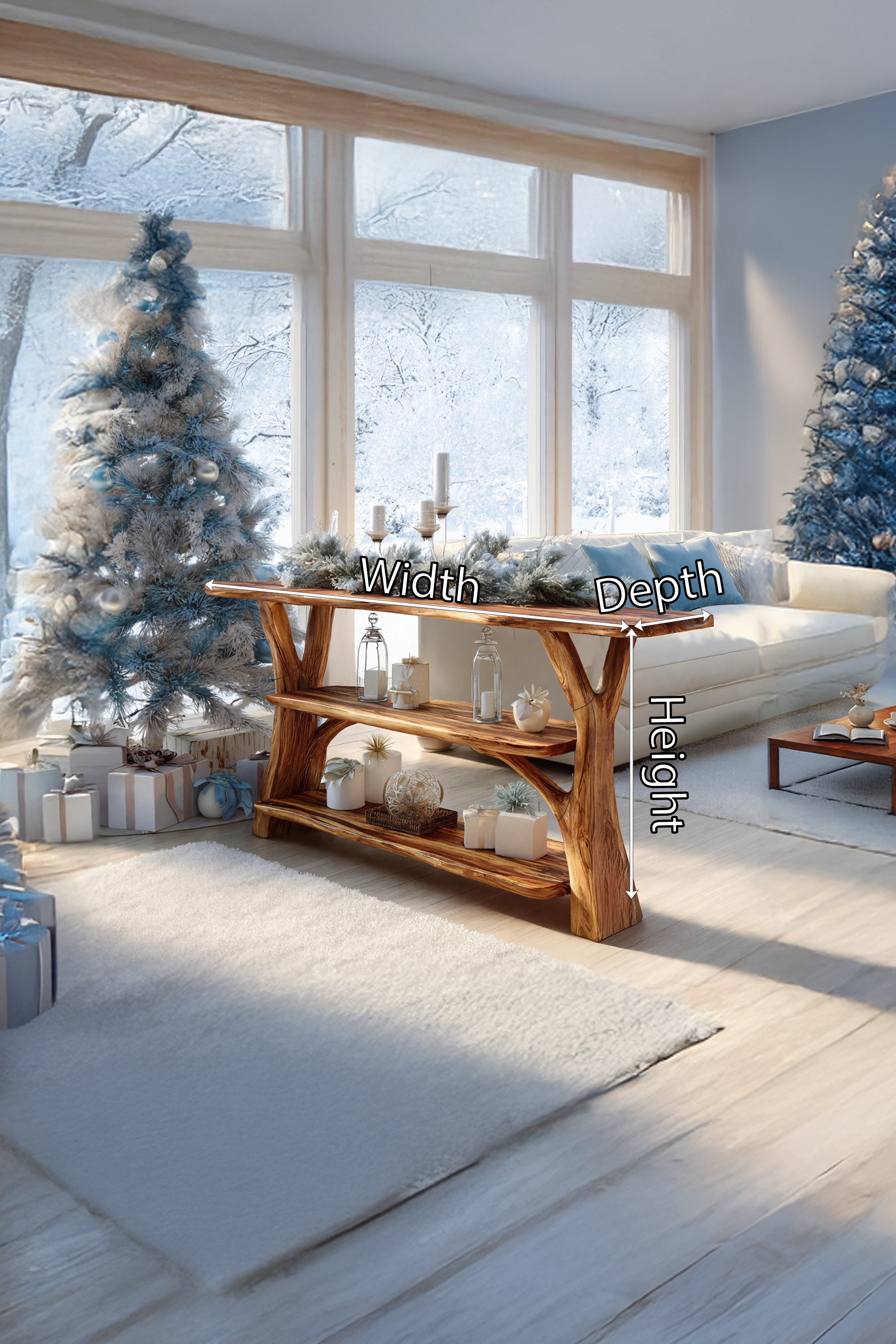 Mid Century Solid Wood Console Table For Entryway Design Holiday Gift Idea SILDTTRCSC005