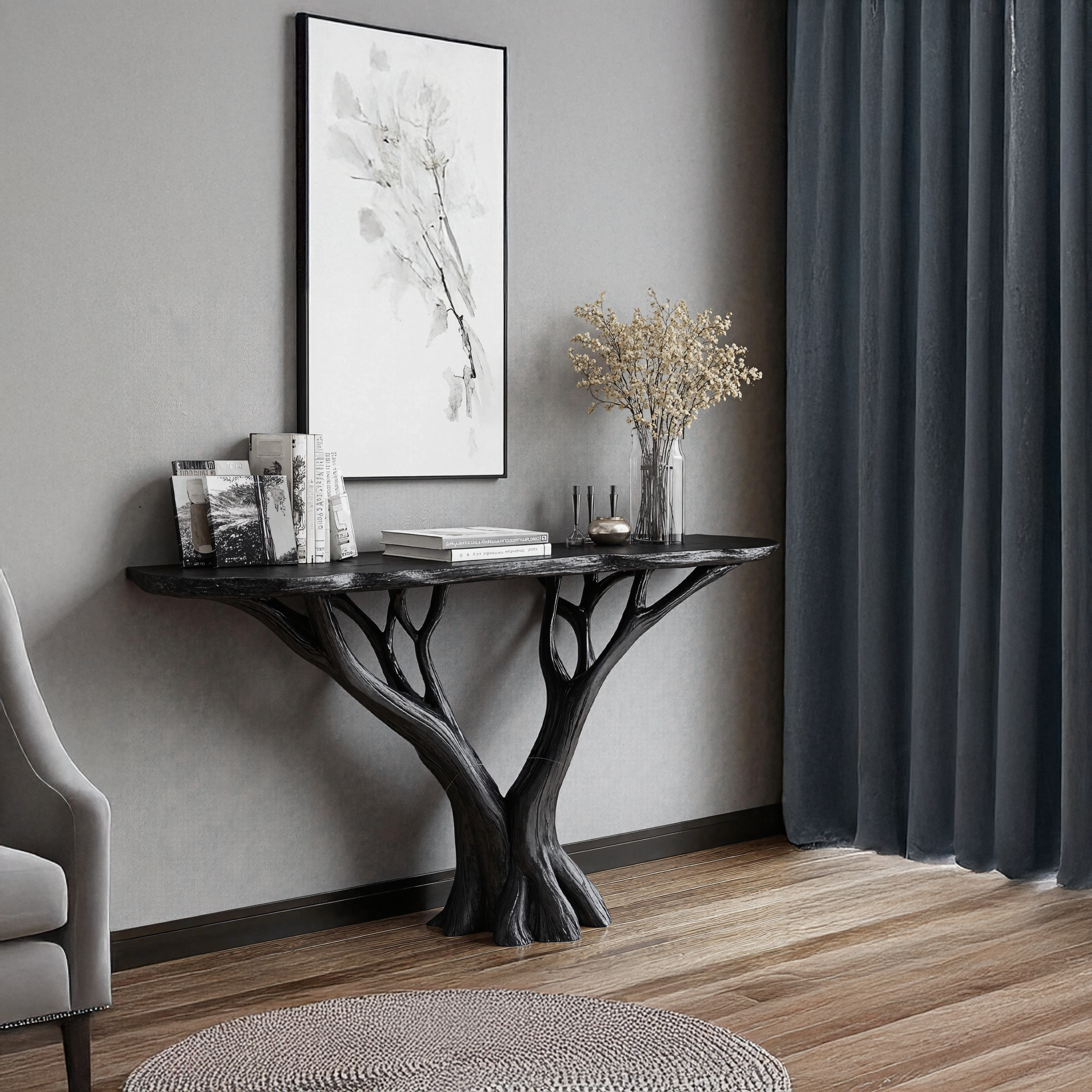 Wood Console Table For Entryway Organization And Home Decor SILDTCS187
