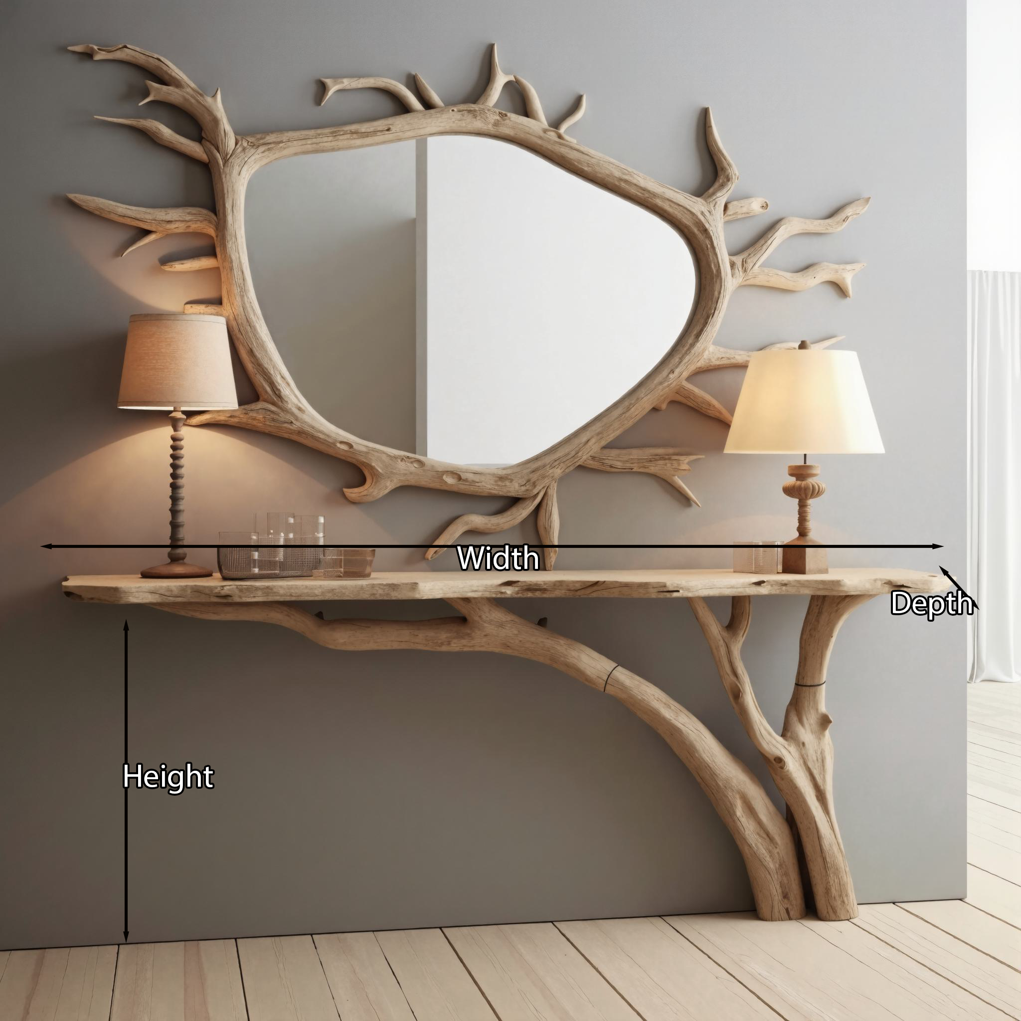 Curved Edge Console Table Handcrafted Entry Table SILDTCS108