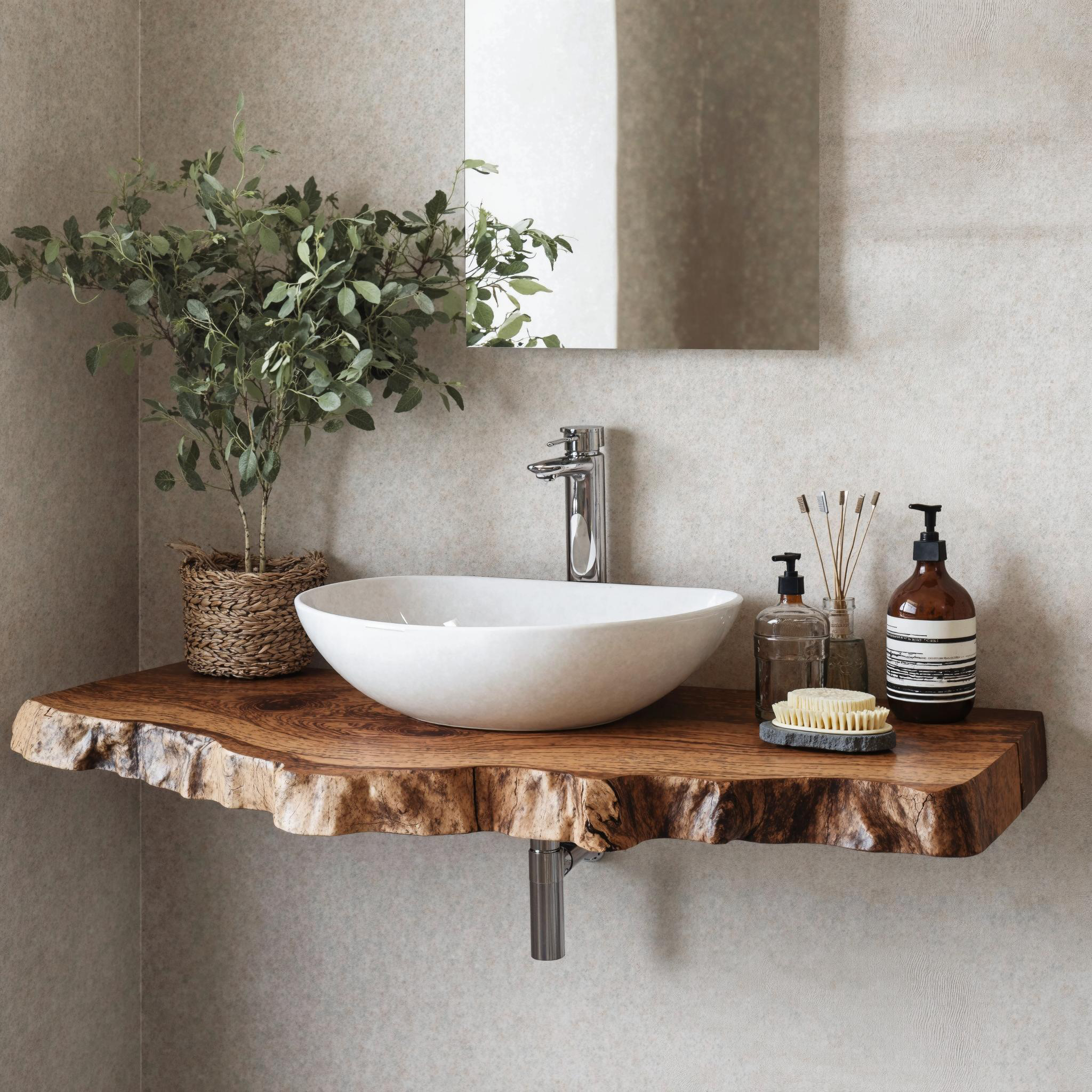 Wooden Floating Shelf For Bathroom Vanity With Storage Space SILDTBRV181