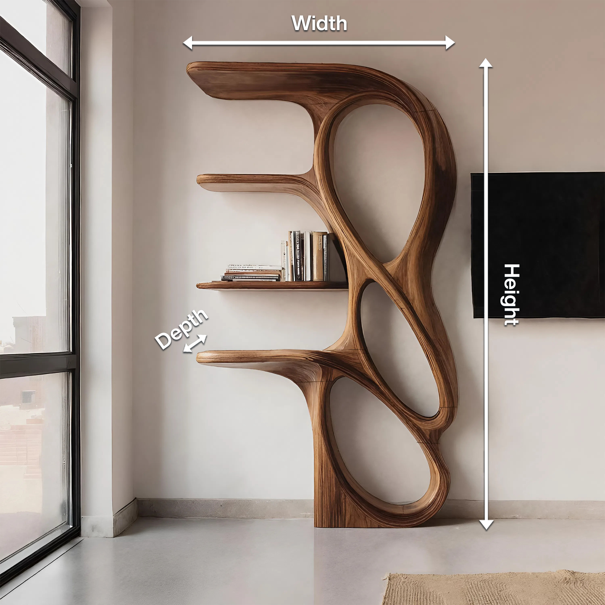Contemporary Art Bookshelf For Living Room Decor SITHHNBS071