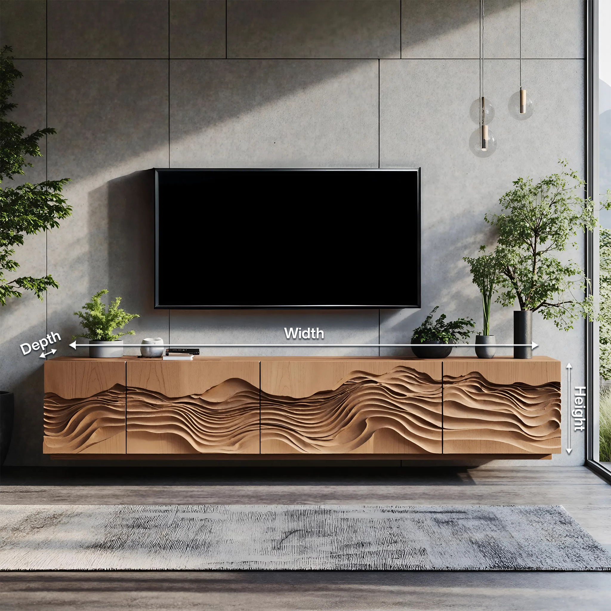 Mid Century TV Table For Living Room Design SILDTTNTVC040