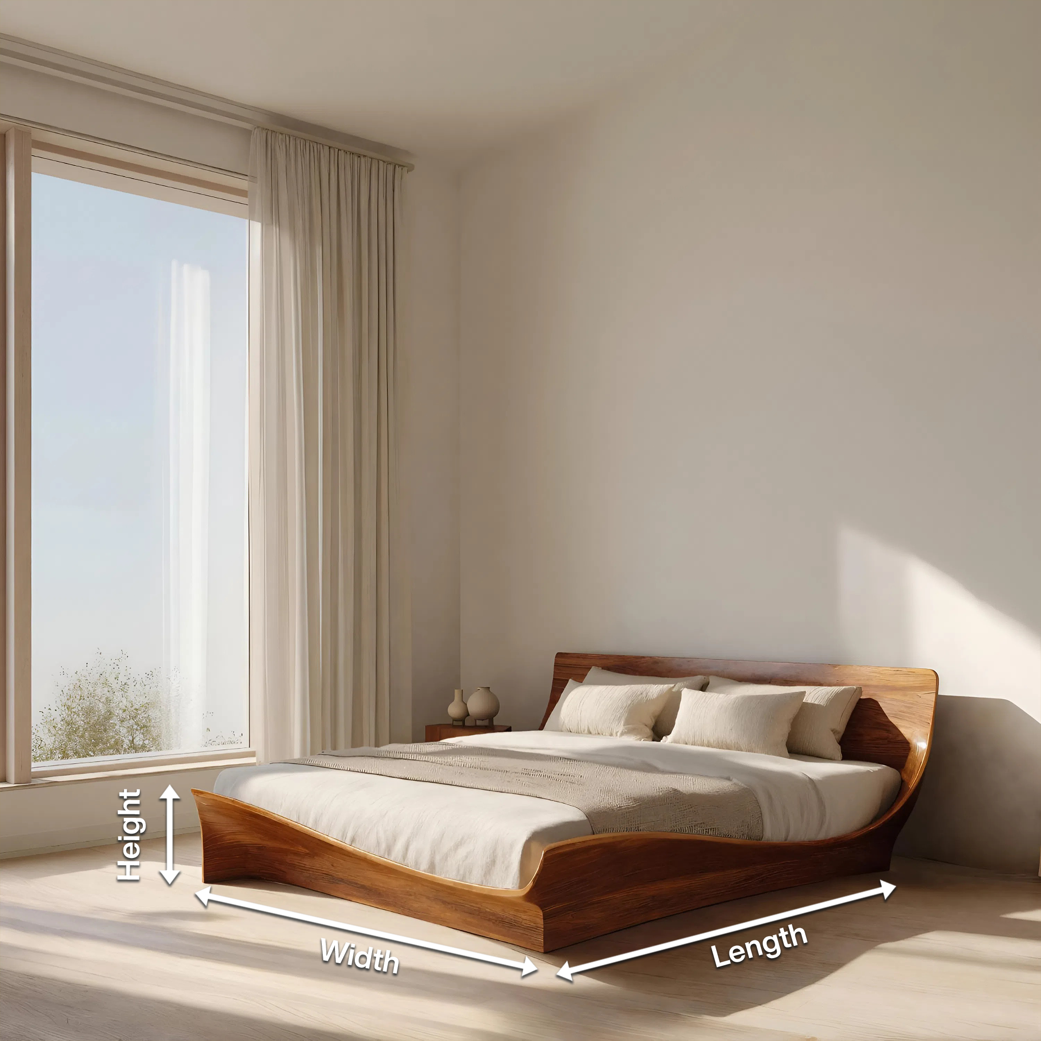 Handcrafted Bed Frame And Headboard For Modern Bedroom RTTHHNWO004