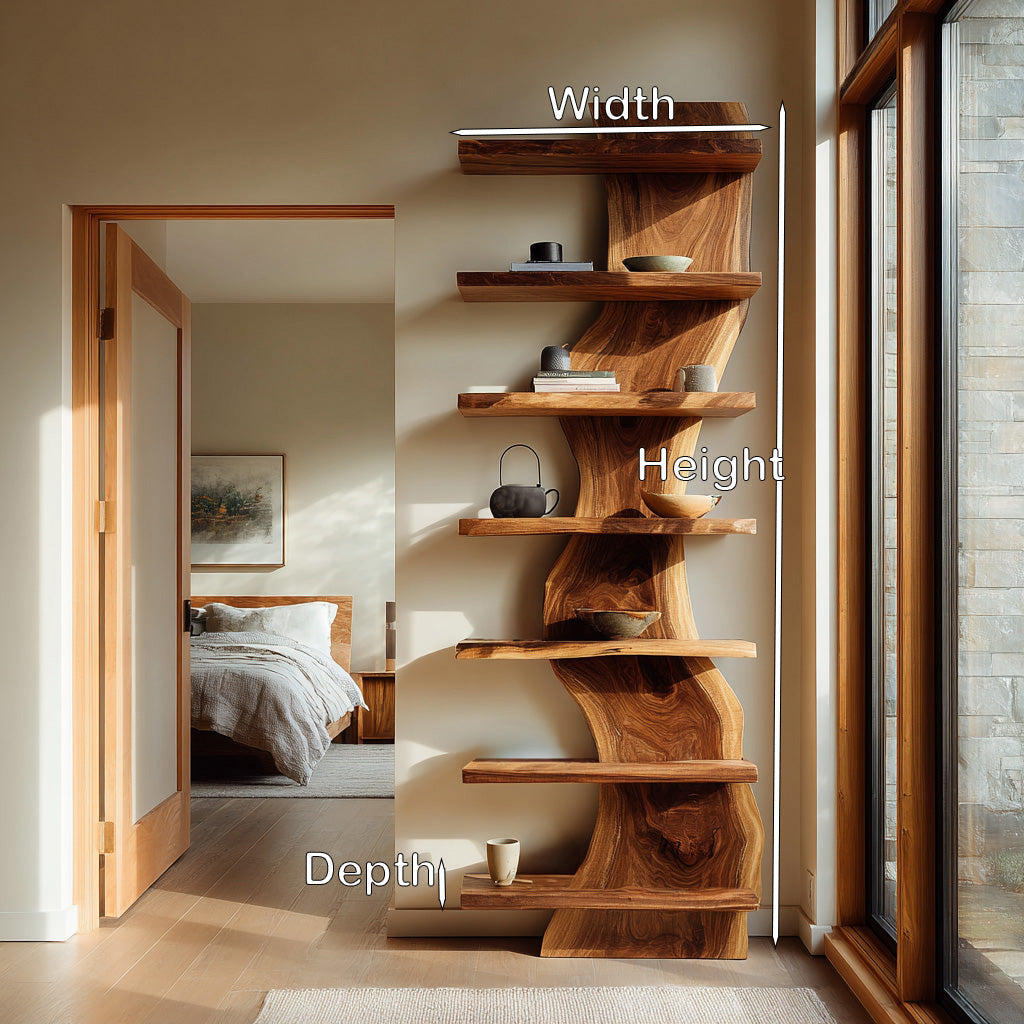 Organic Modern Wood Standing Shelf For Living Room RTTHHNSS001