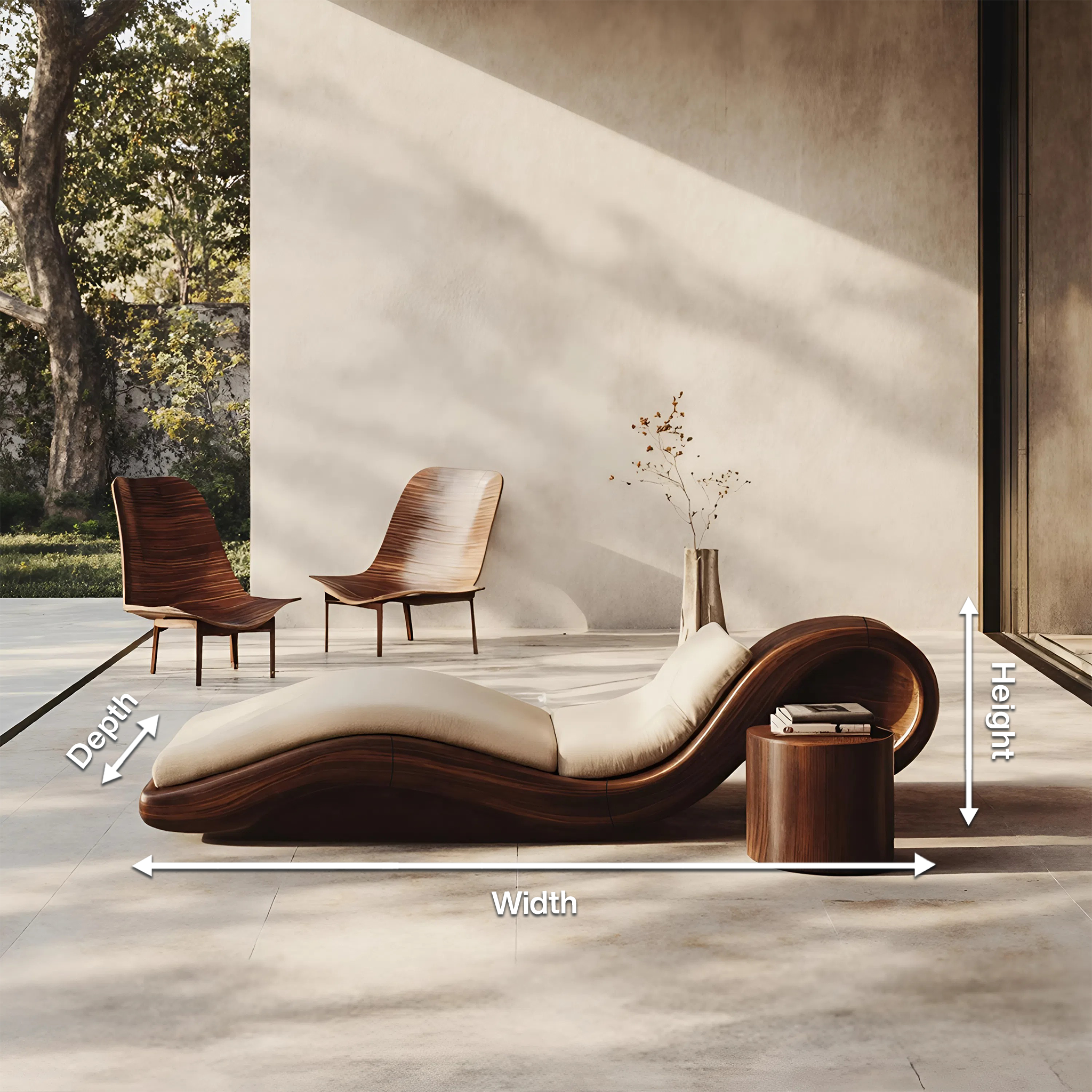 Mid Century Wooden Daybed For Patio Furniture Outdoor Design SILDTTNDB001