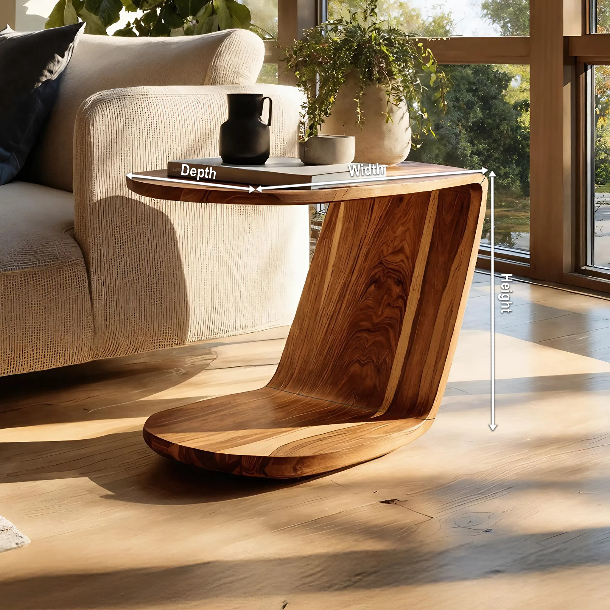 Handcrafted Live Edge Side Table For Furniture Collection SILDTTNSTA027