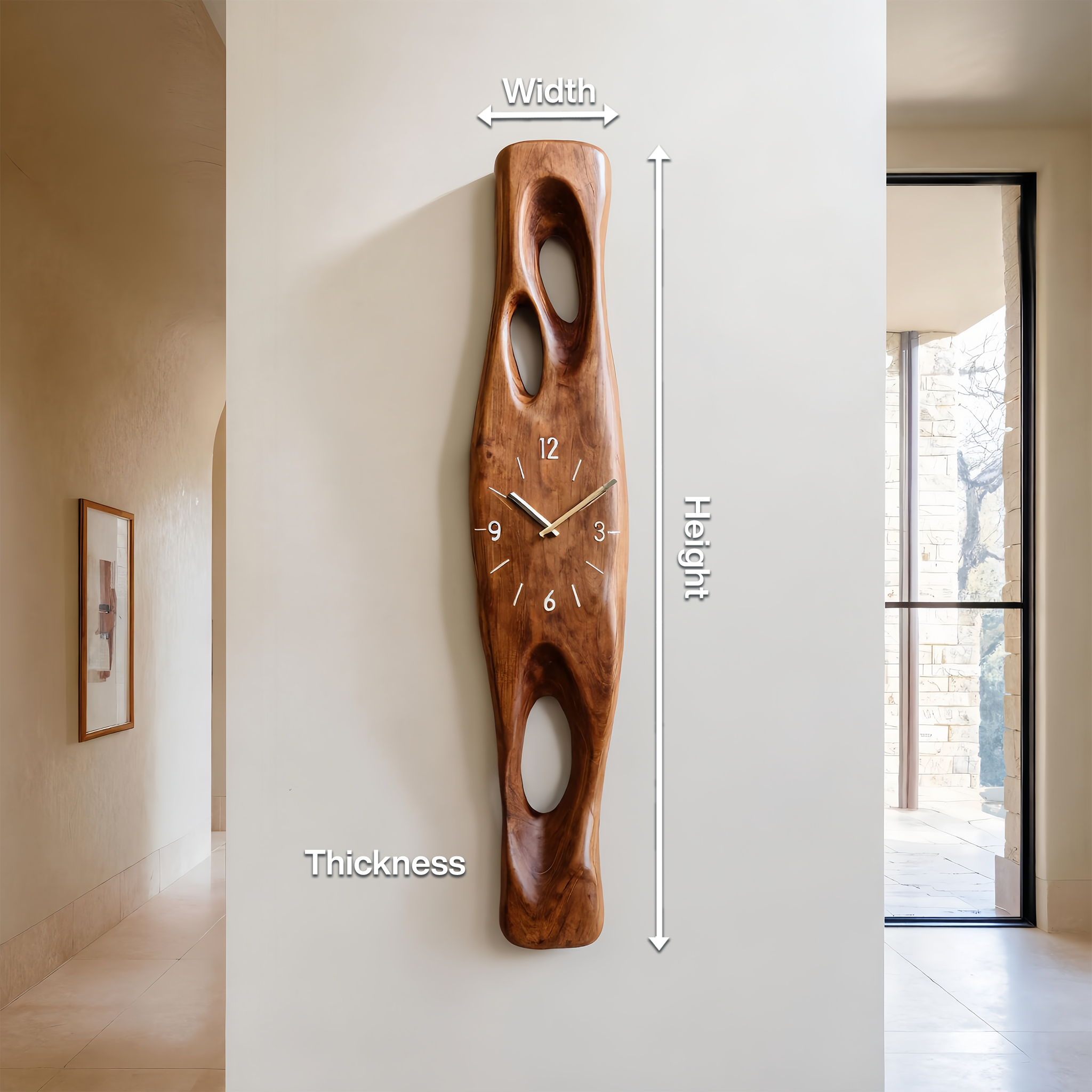 Minimalist Wall Clock Vertical Decor For Living Room SITHHNWAC003