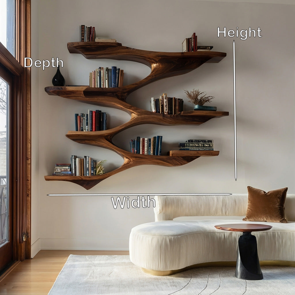 Mid Century Wooden Wall Shelf For Living Room Space RTTHHNWMS010