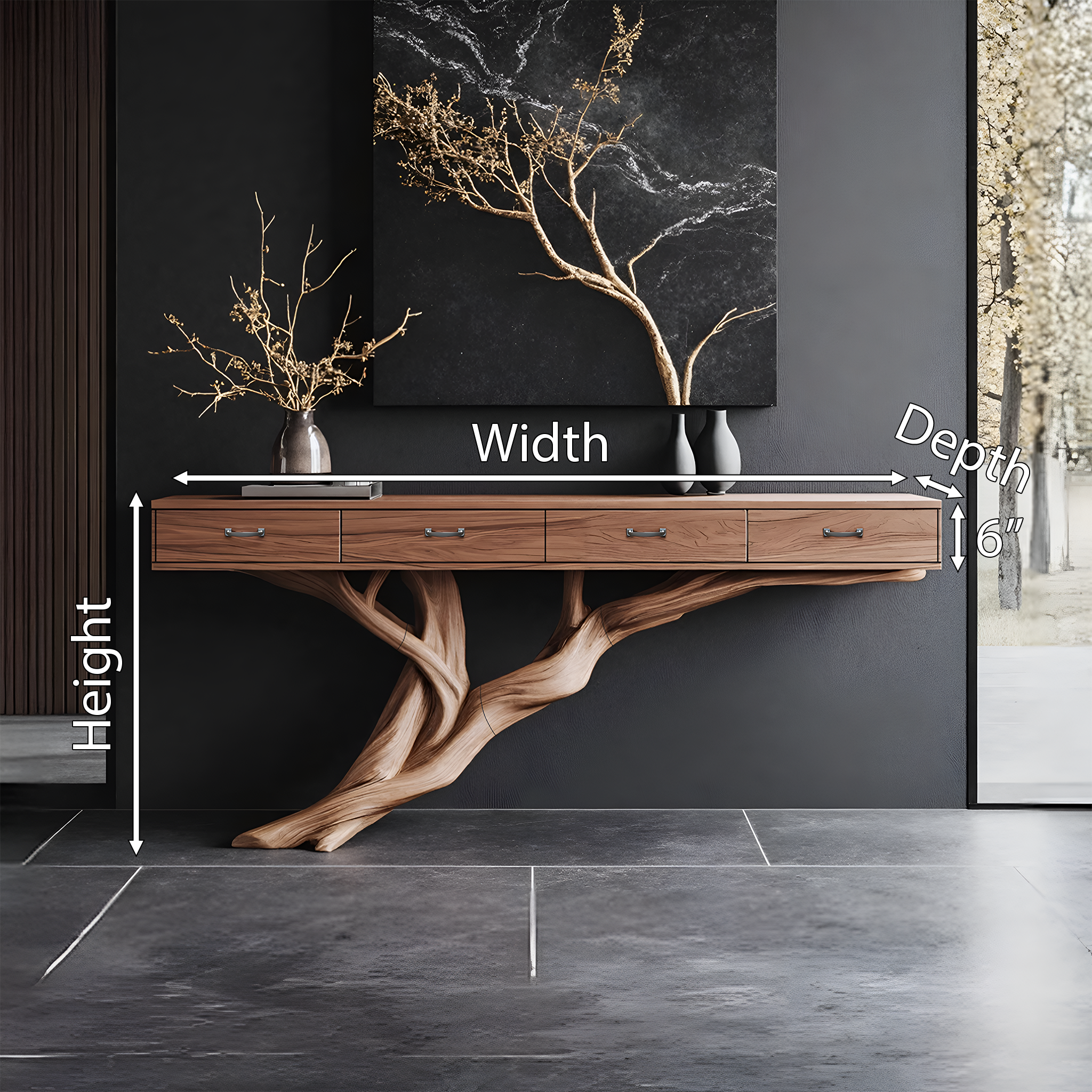 Mid Century Wooden Console Table For Living Room Contemporary Accent SILDTTNCS026