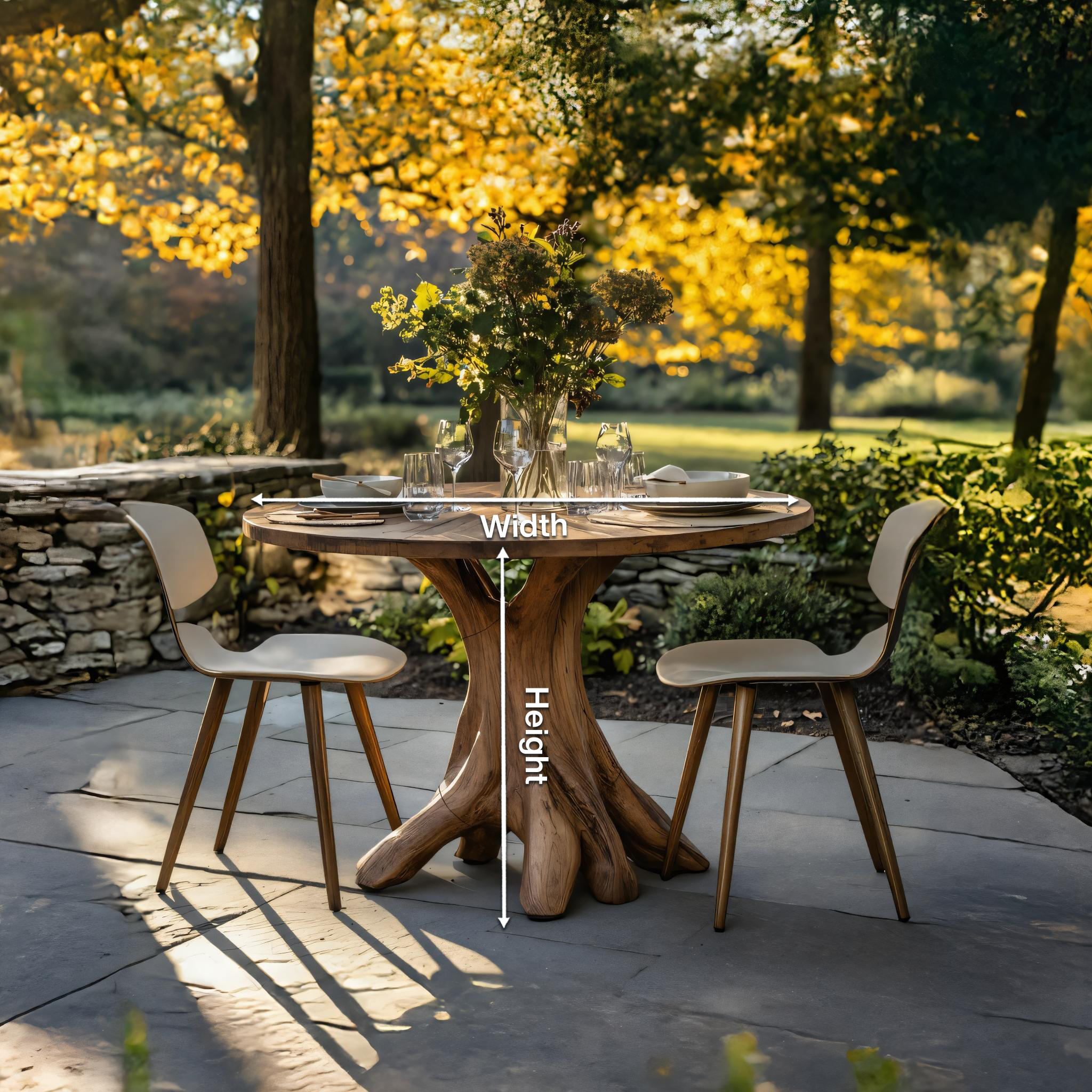 Mid Century Wooden Dining Table For A Warm Outdoor Space SILDTTNDN010
