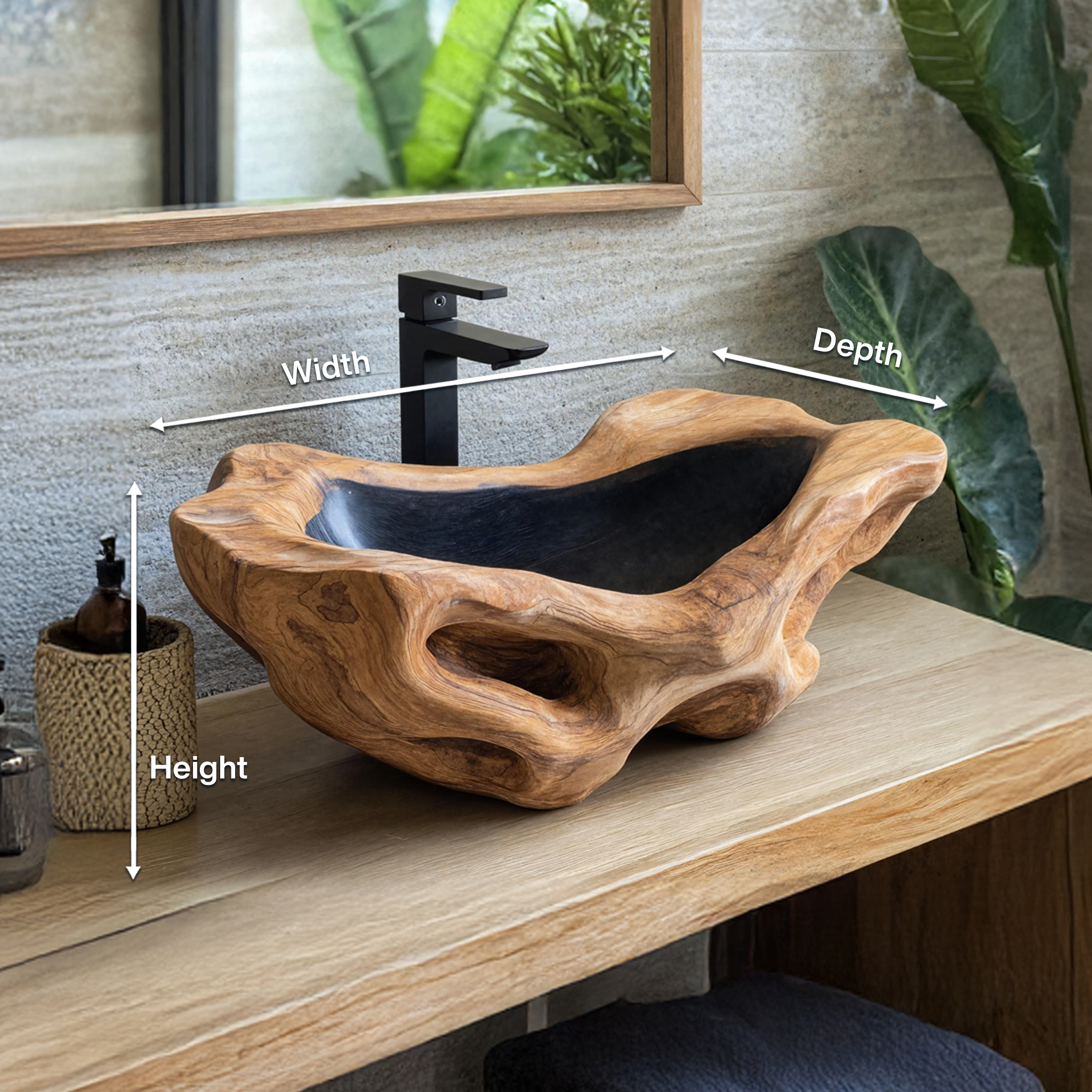 Rustic Wood Wash Basin For Vintage Bathroom SILDTTNVS021