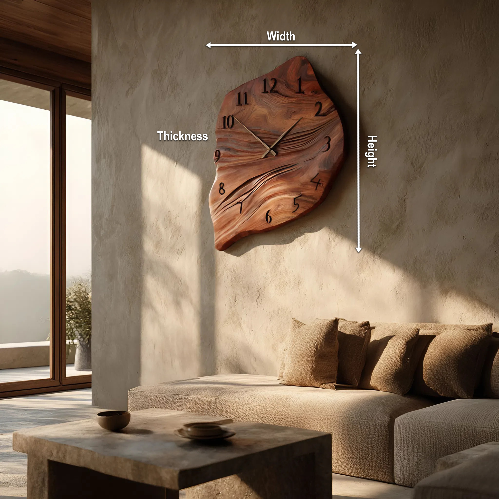 Minimalist Wall Clock Organic Shape Clock For Living Room RTTHHNWAC008