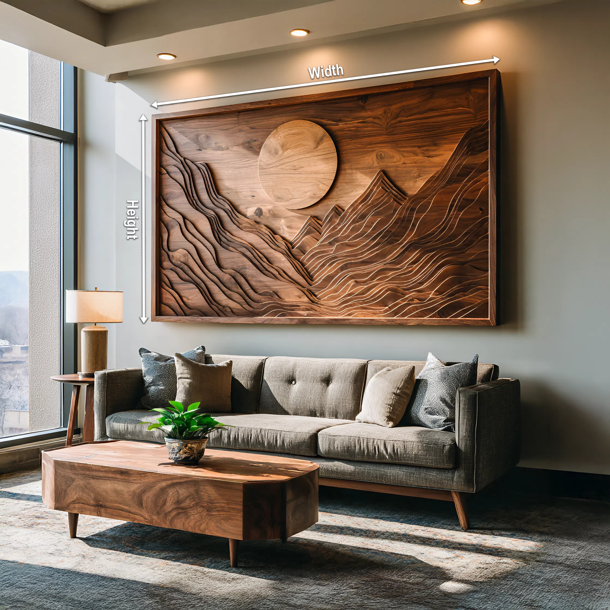Handcrafted Wall Art Mountain Sun Landscape For Living Room RTTHTTWA053