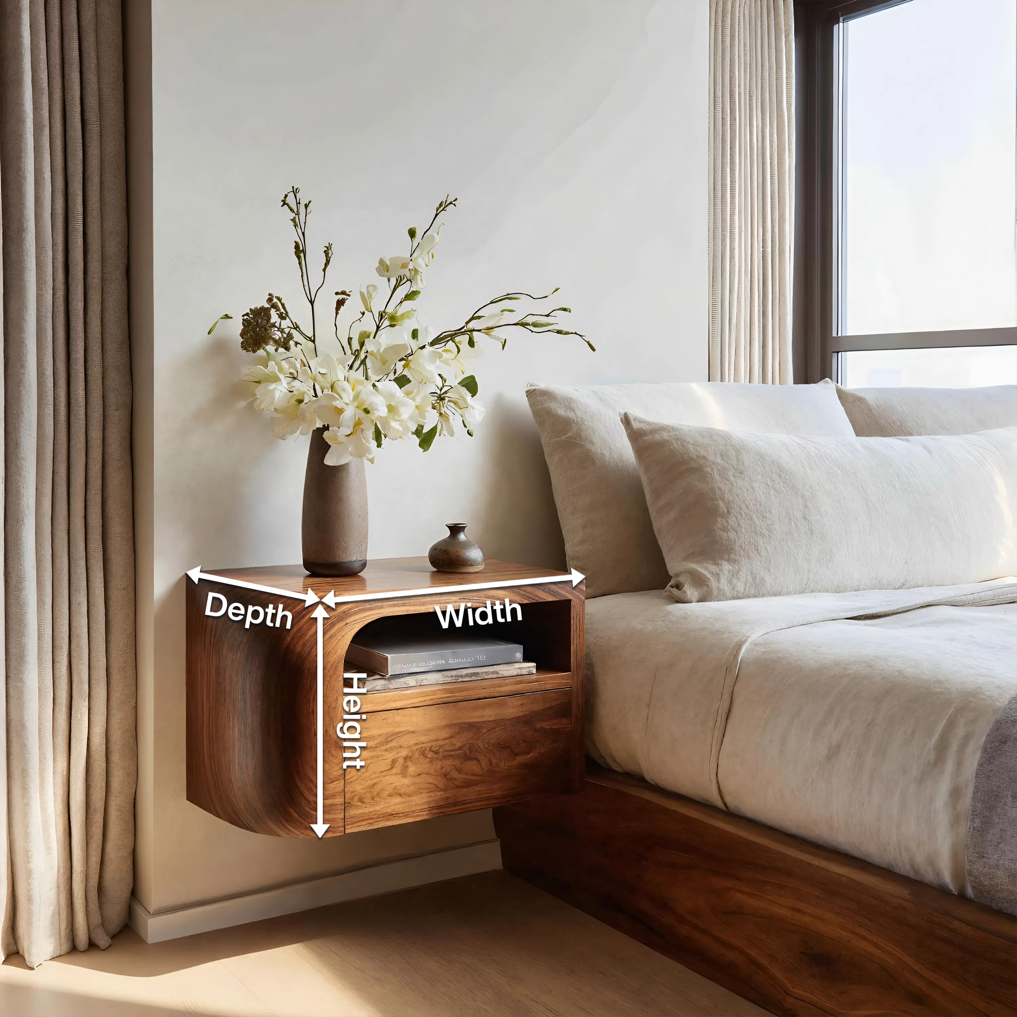 Modern Floating Nightstand For Bedroom RTTHHNNS008
