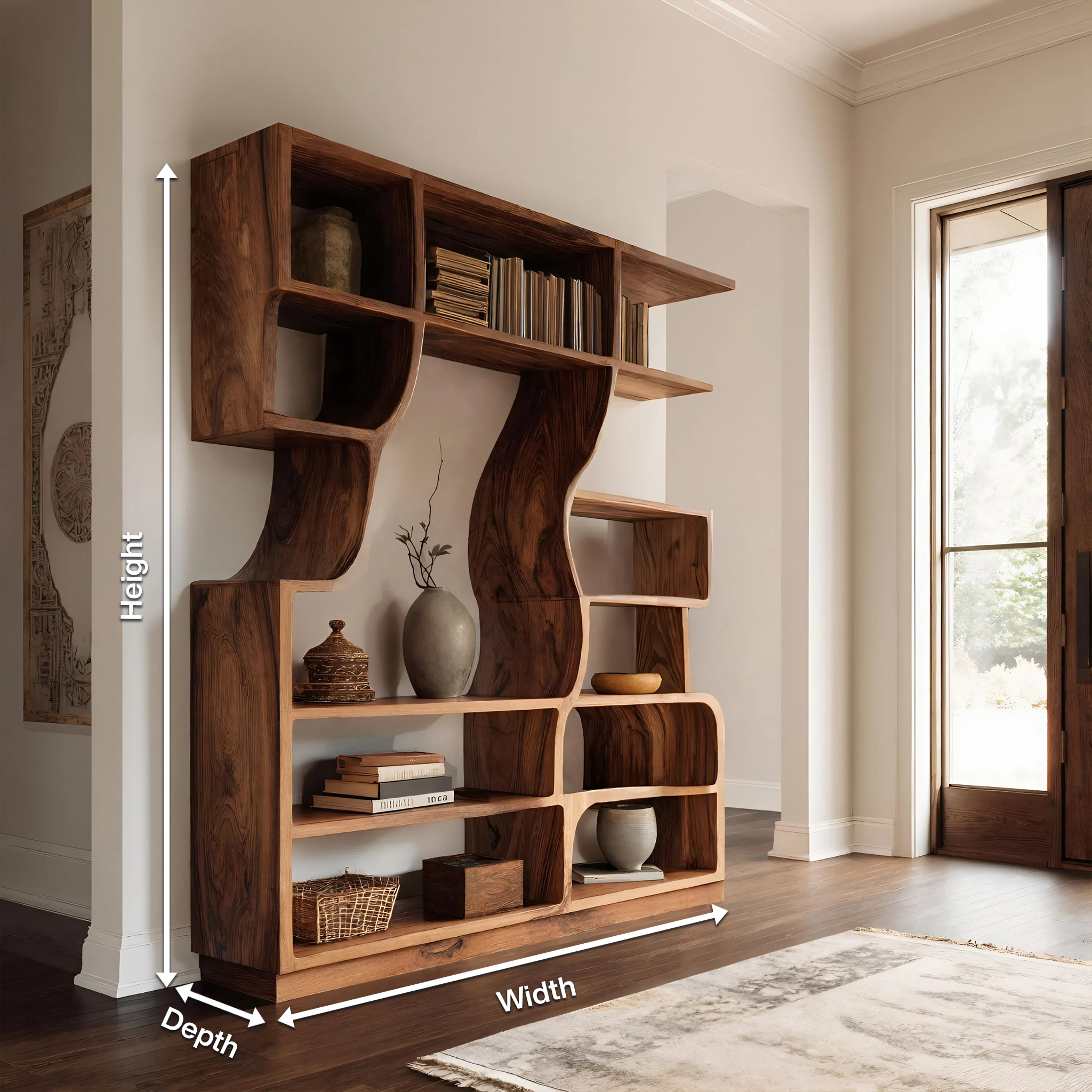 Artisan Carved Bookshelf For Modern Interior RTTHHNBS086