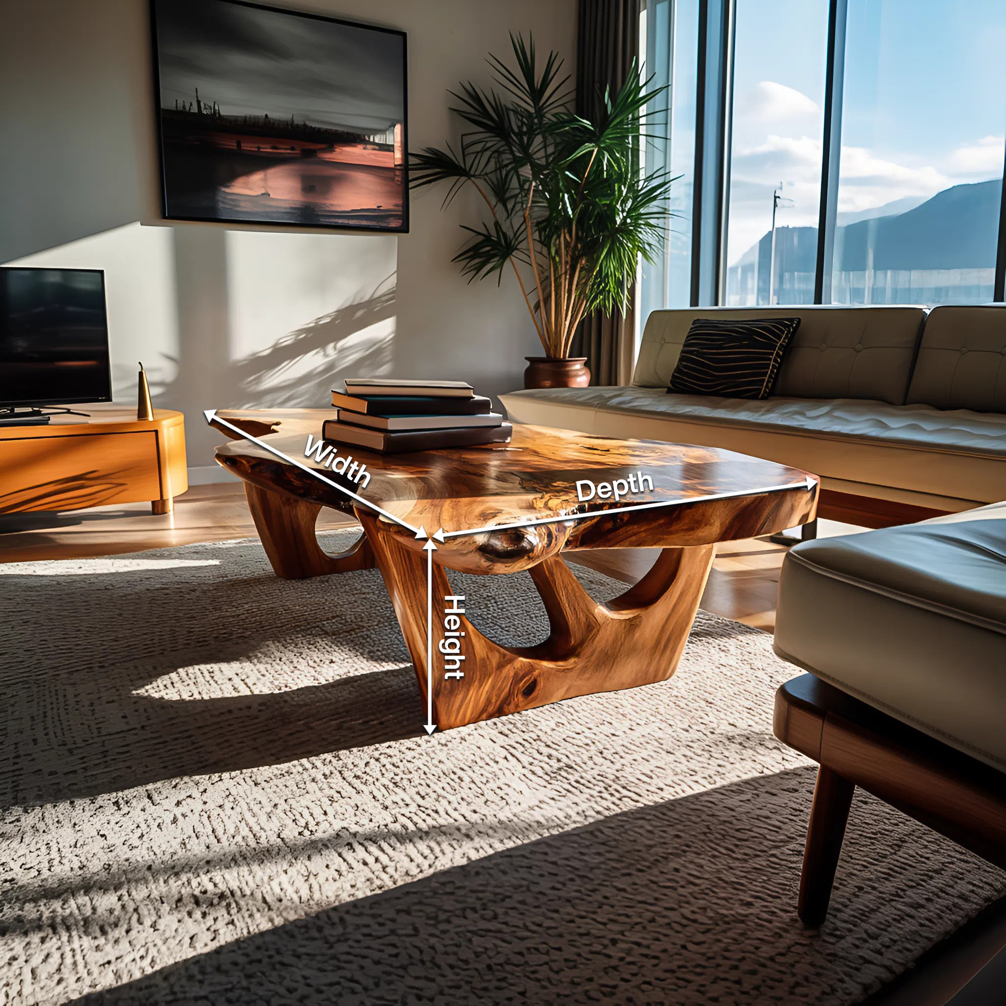 Contemporary Sculptural Coffee Table For Modern Living Room RTTHTTCF028