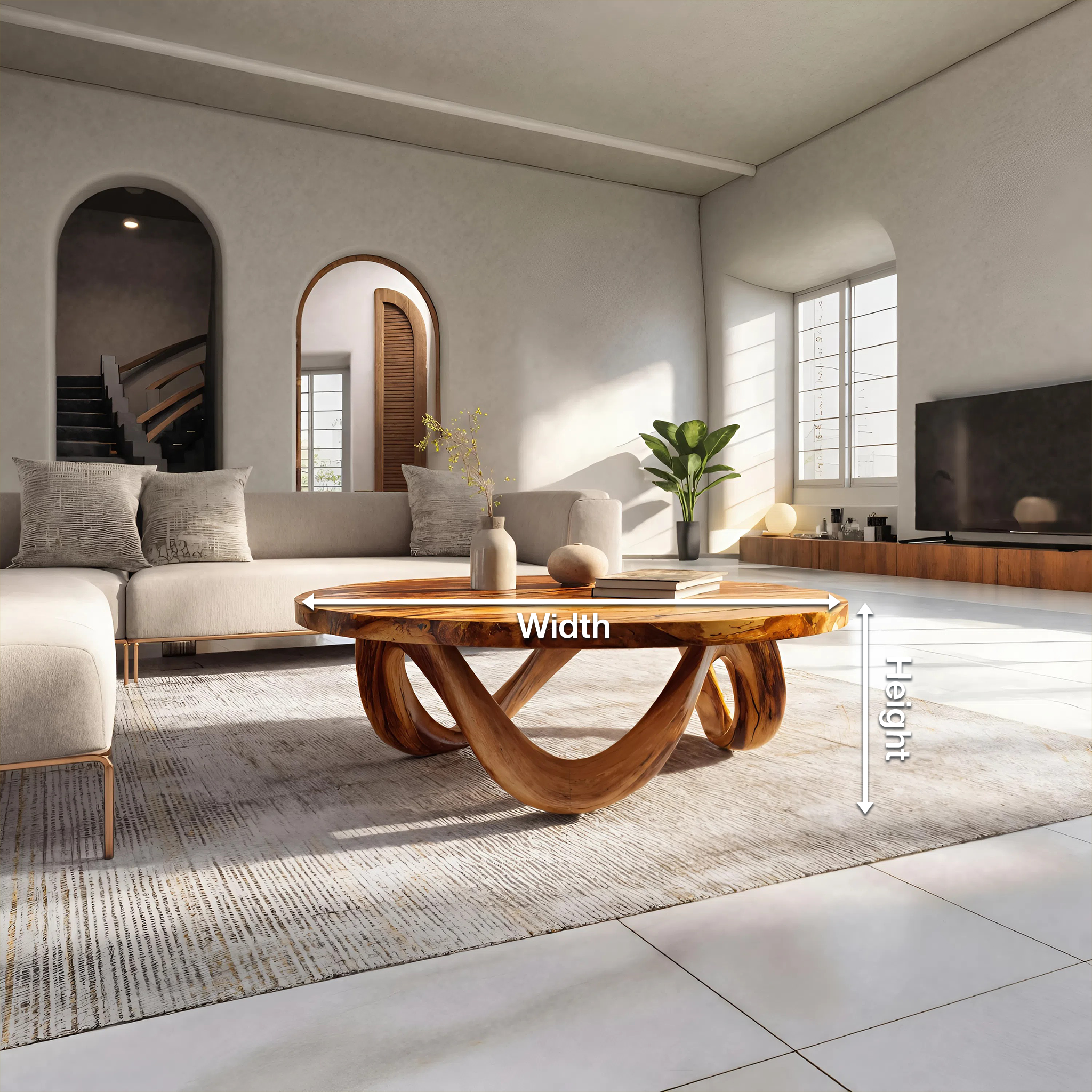 Modern Coffee Table Unique Base Design For Living Room RTTHTTCF040