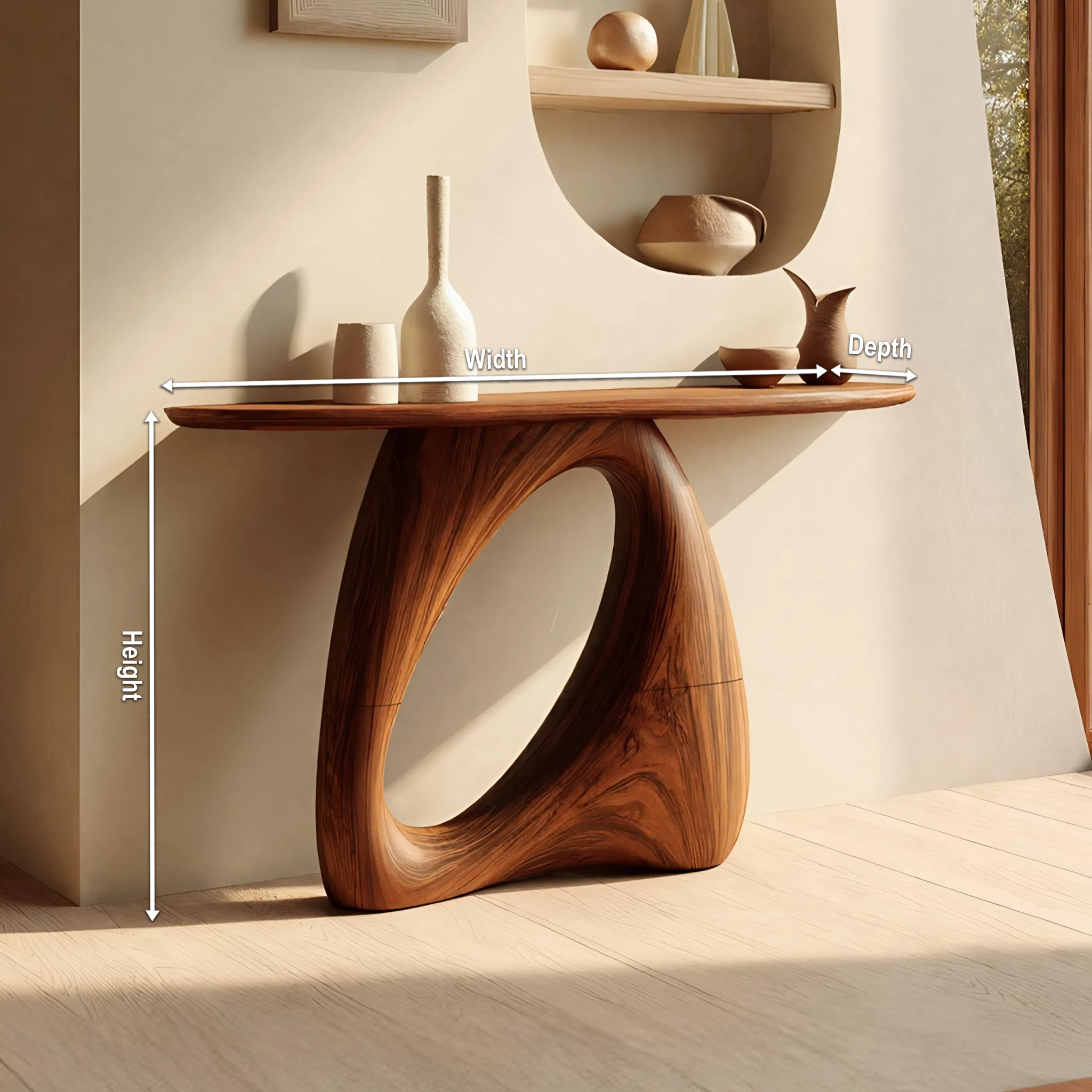 Mid Century Live Edge Console Table Organic Modern For Living Room Decor SILDTTNCS094