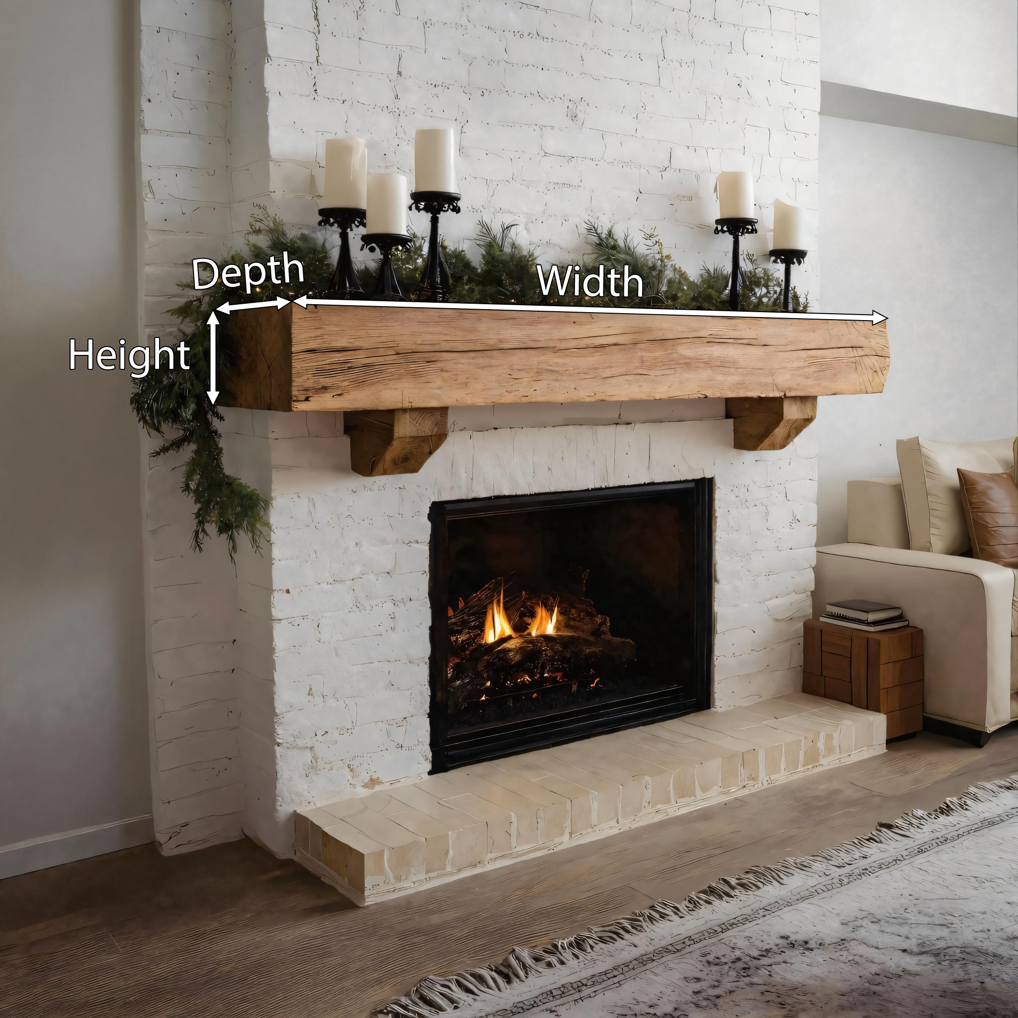 Rustic Fireplace Mantel Beam For Living Room SITHTTFS011