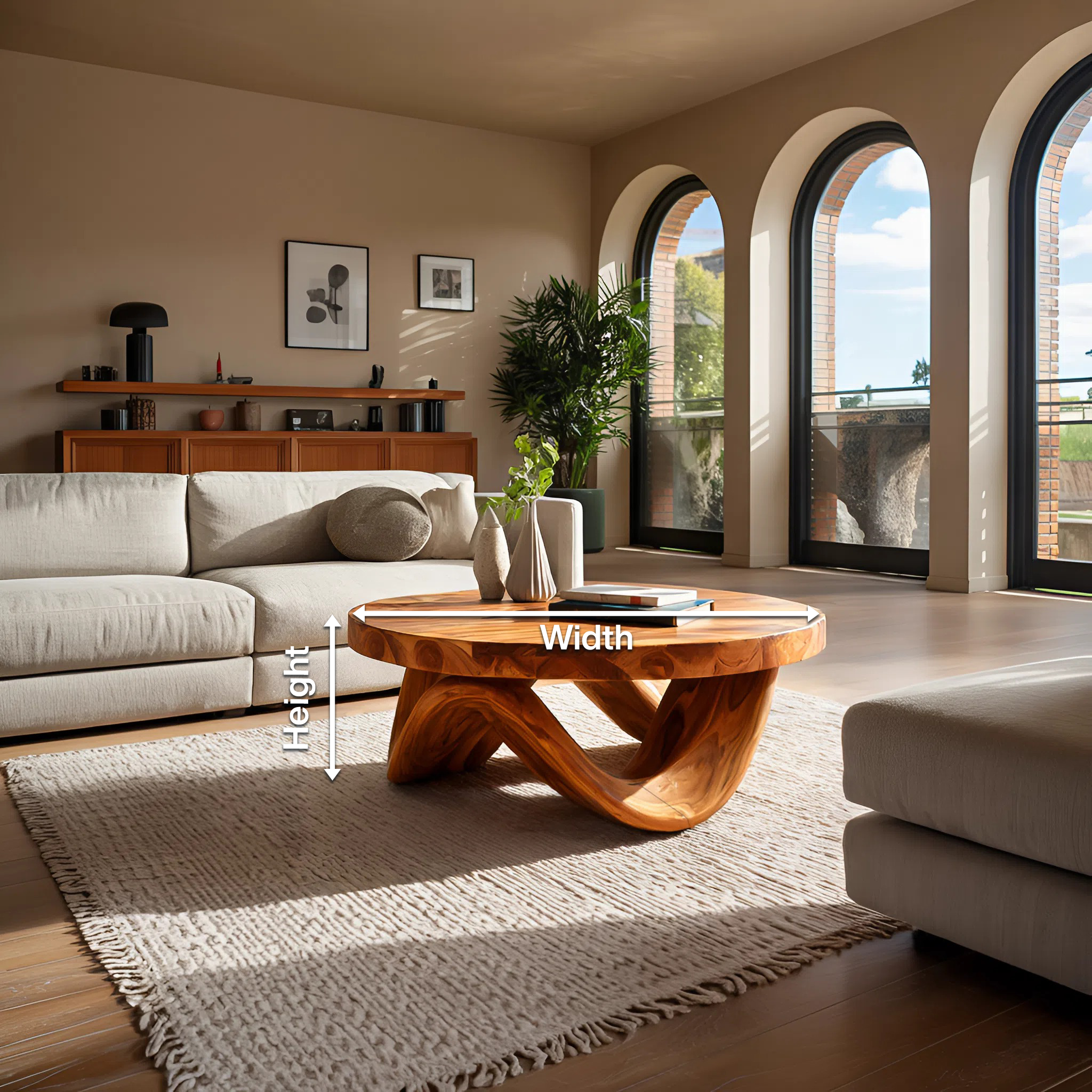 Modern Sculptural Coffee Table With Curved Base For Living RTTHTTCF041