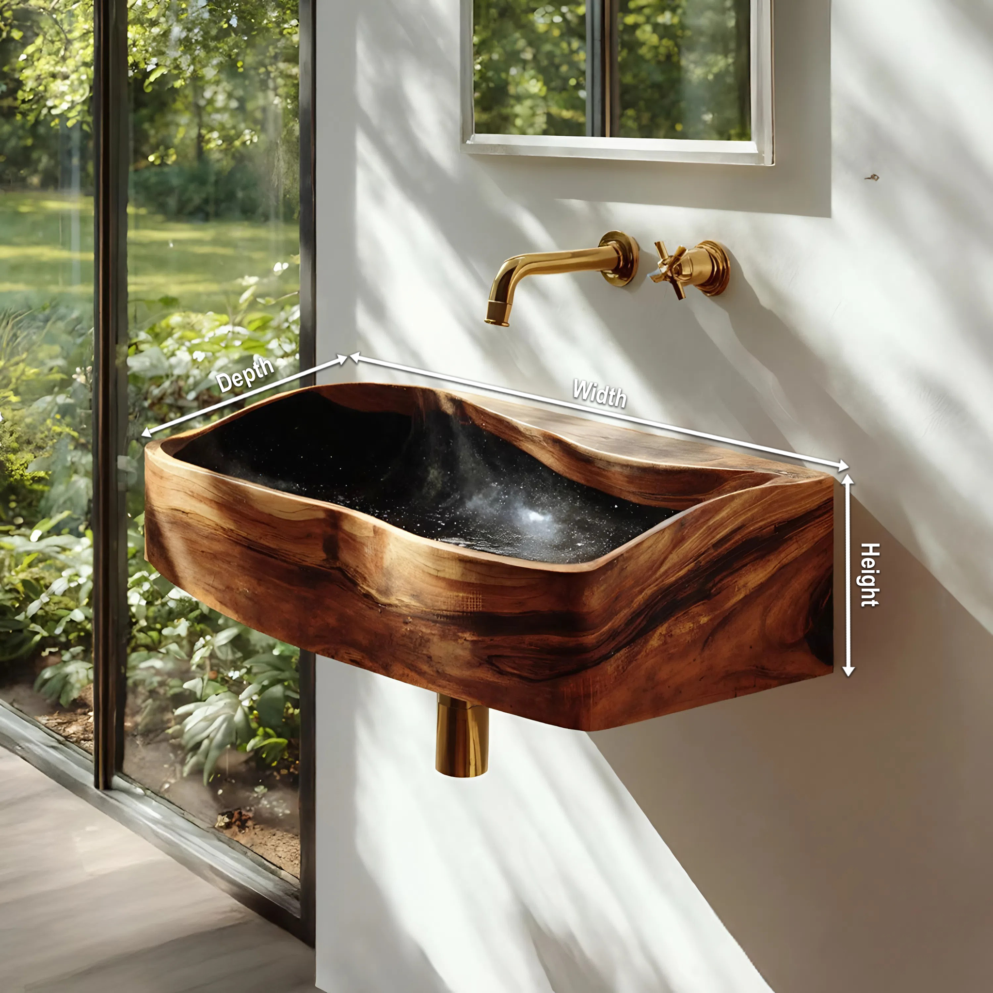 Handcrafted Wooden Vanity Sink For Bathroom Furniture Decor SILDTTNVS055