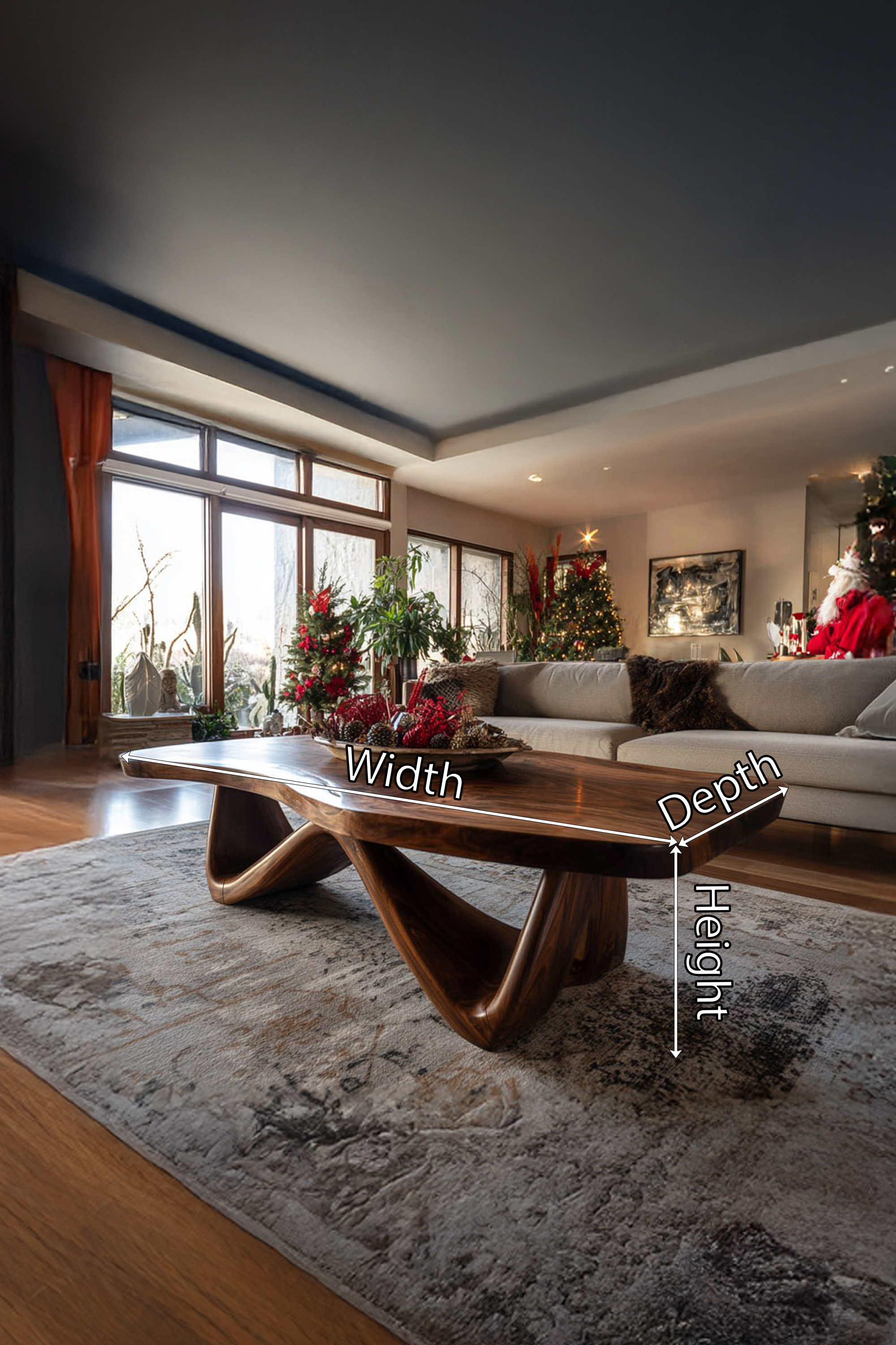 Handcrafted Wooden Solid Wood Coffee Table For Christmas Decor SILDTTRCCF020