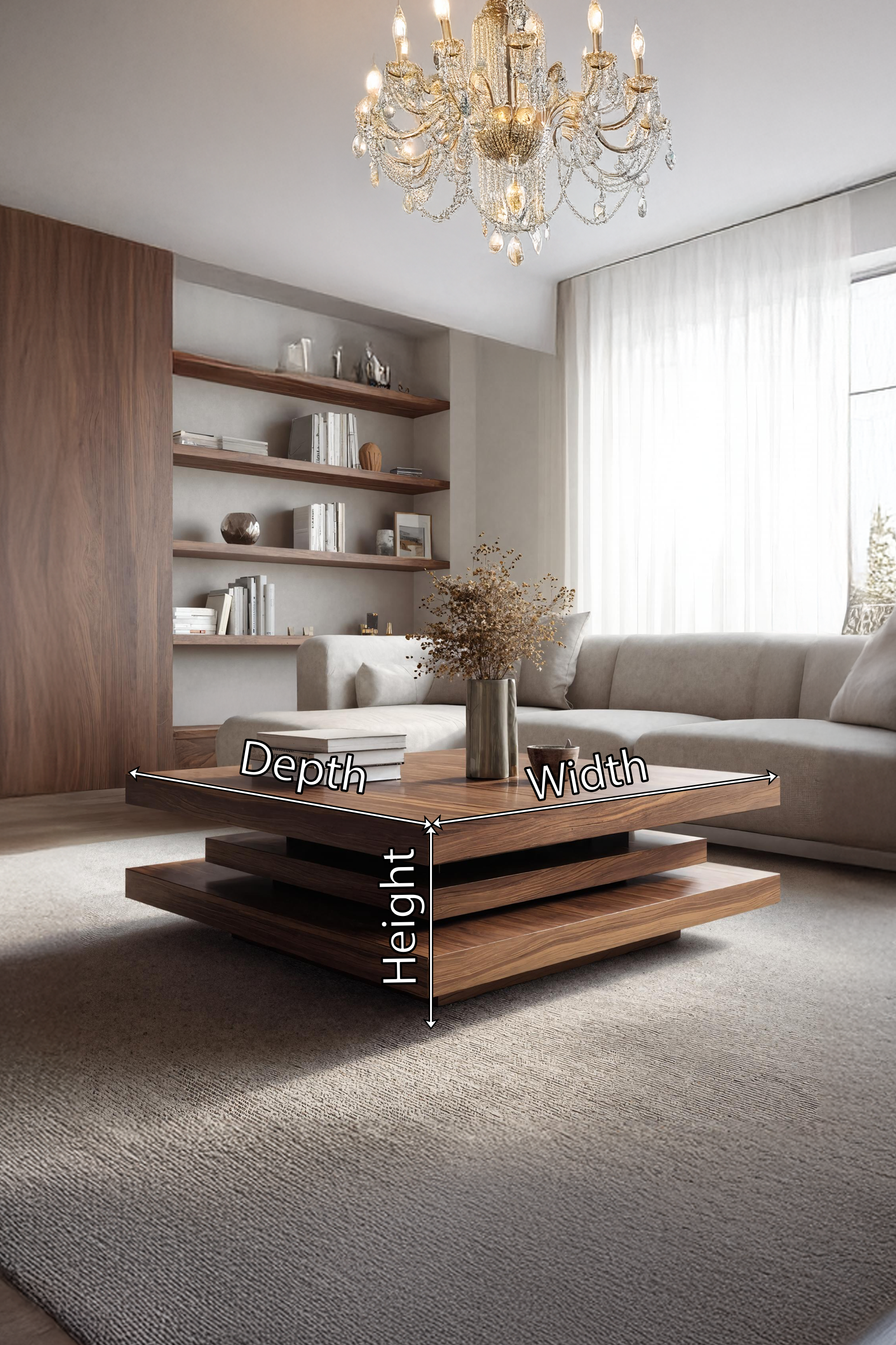 Modern Wooden Solid Wood Coffee Table For Living Room Style SILDTTRCF042