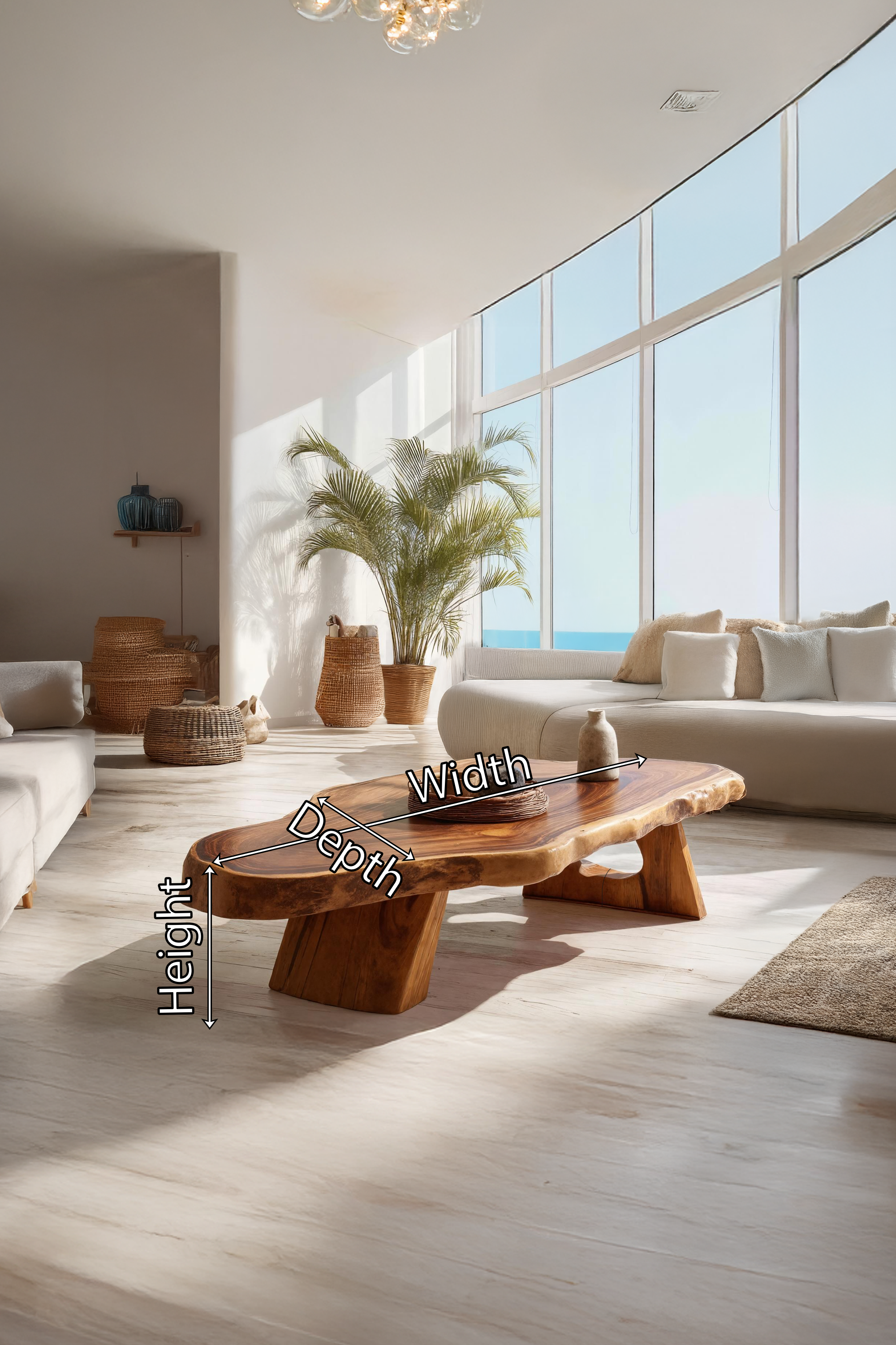 Handcrafted Wooden Live Edge Coffee Table For Living Room SILDTTRCF034