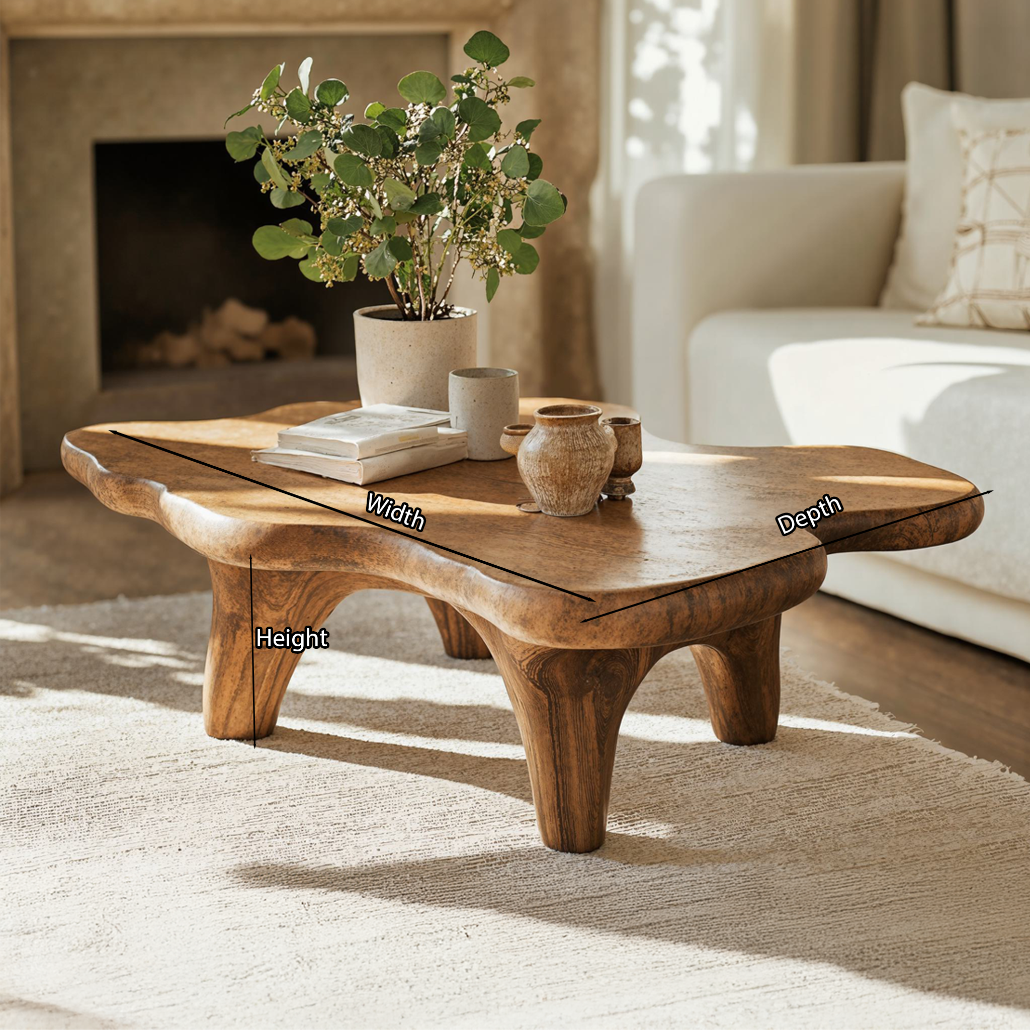 Modern Wood Coffee Table Low Coffee Table SILDTCF057