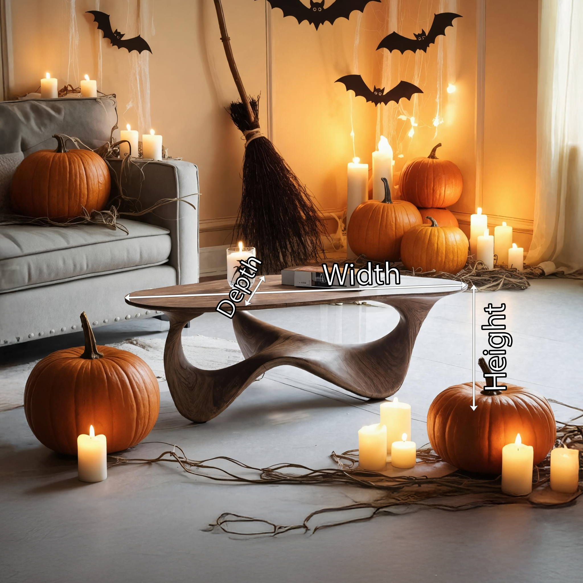 Modern Live Edge Coffee Table For Bedroom Decor Halloween Furniture SILDTTRHCF008