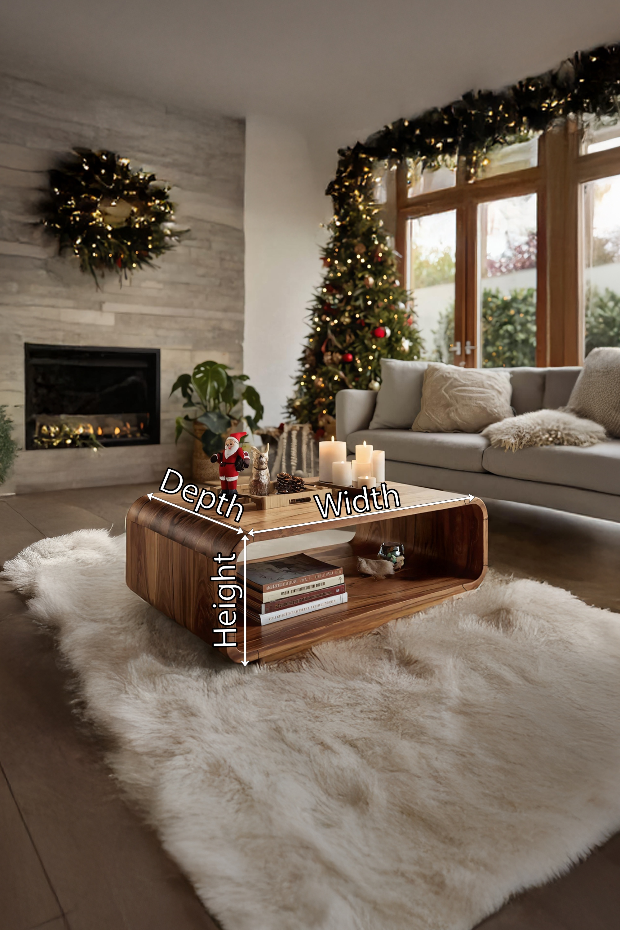 Rustic Farmhouse Coffee Table For Holiday Living Room Decoration SILDTTRCCF015