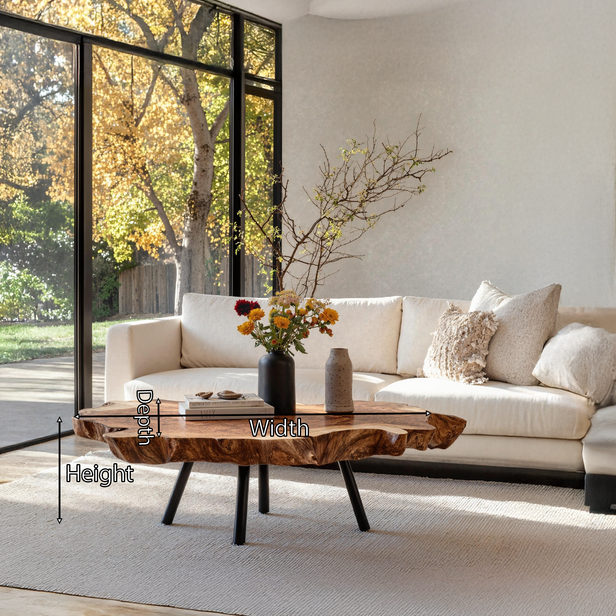 Rustic Wood Table For Boho Style Living Room SILDTTRCF008