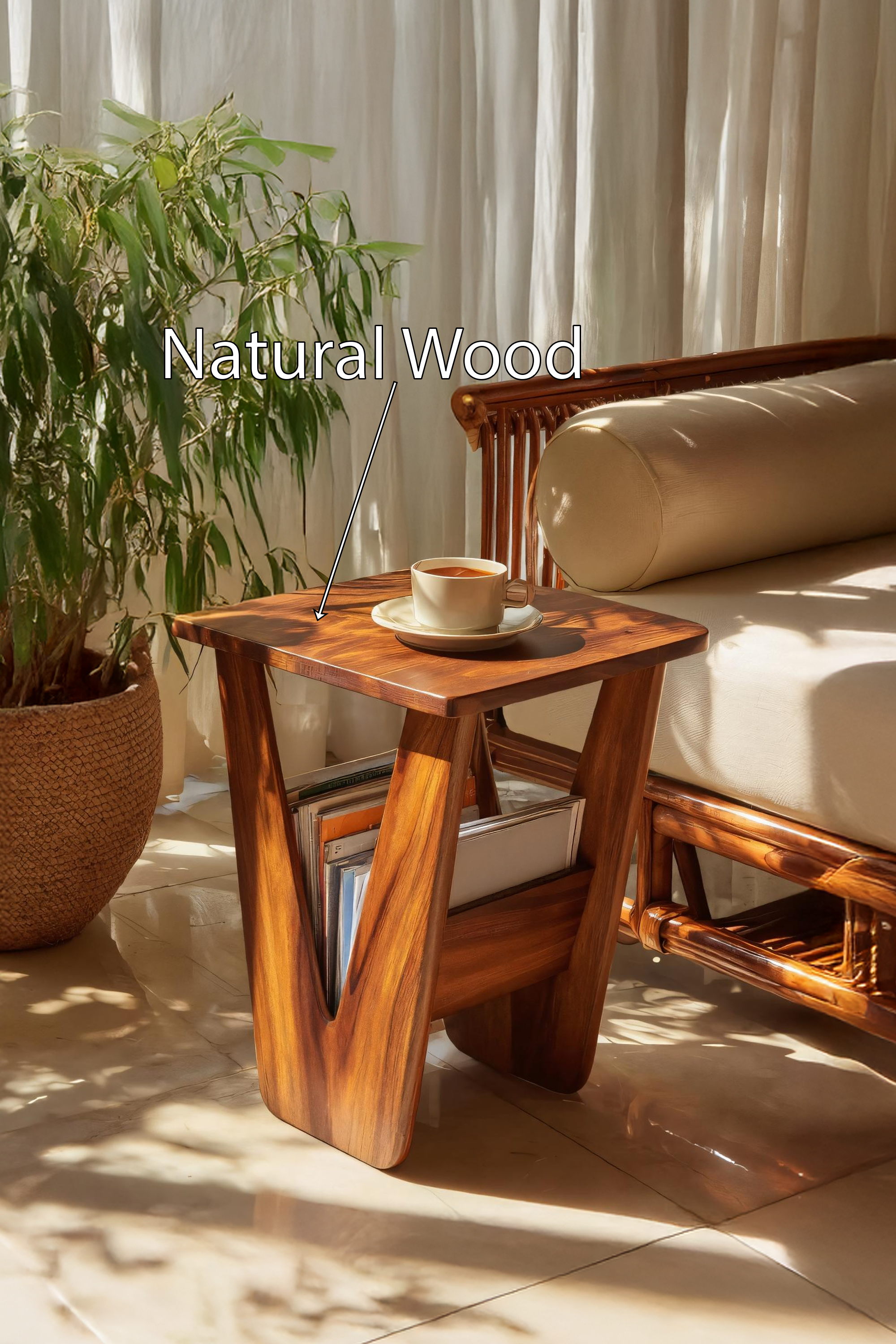 Handcrafted Solid Wood Side Table For Entryway And Living Room Decor SILDTTRSTA008