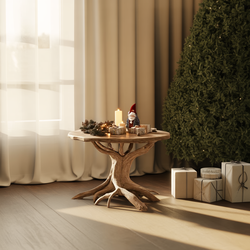 Mid Century Round End Table For Furniture Decor Holiday Home Accent SILDTTRENC021