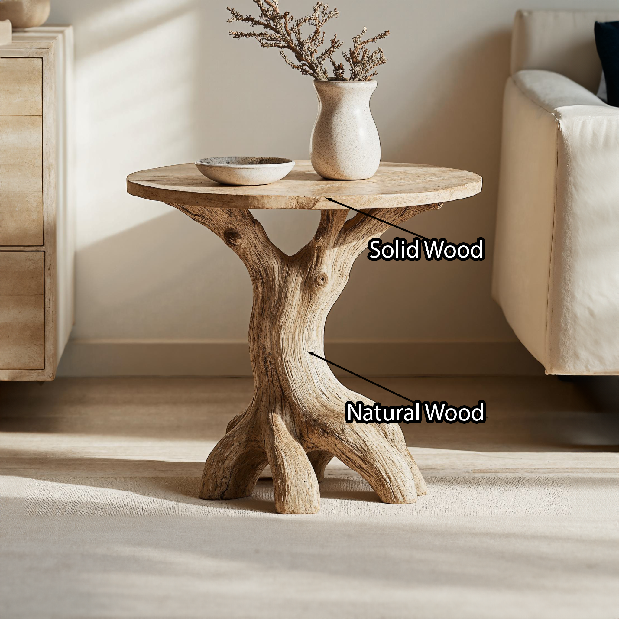 Farmhouse End Table Live Edge Table Home Decor SILDTEN054